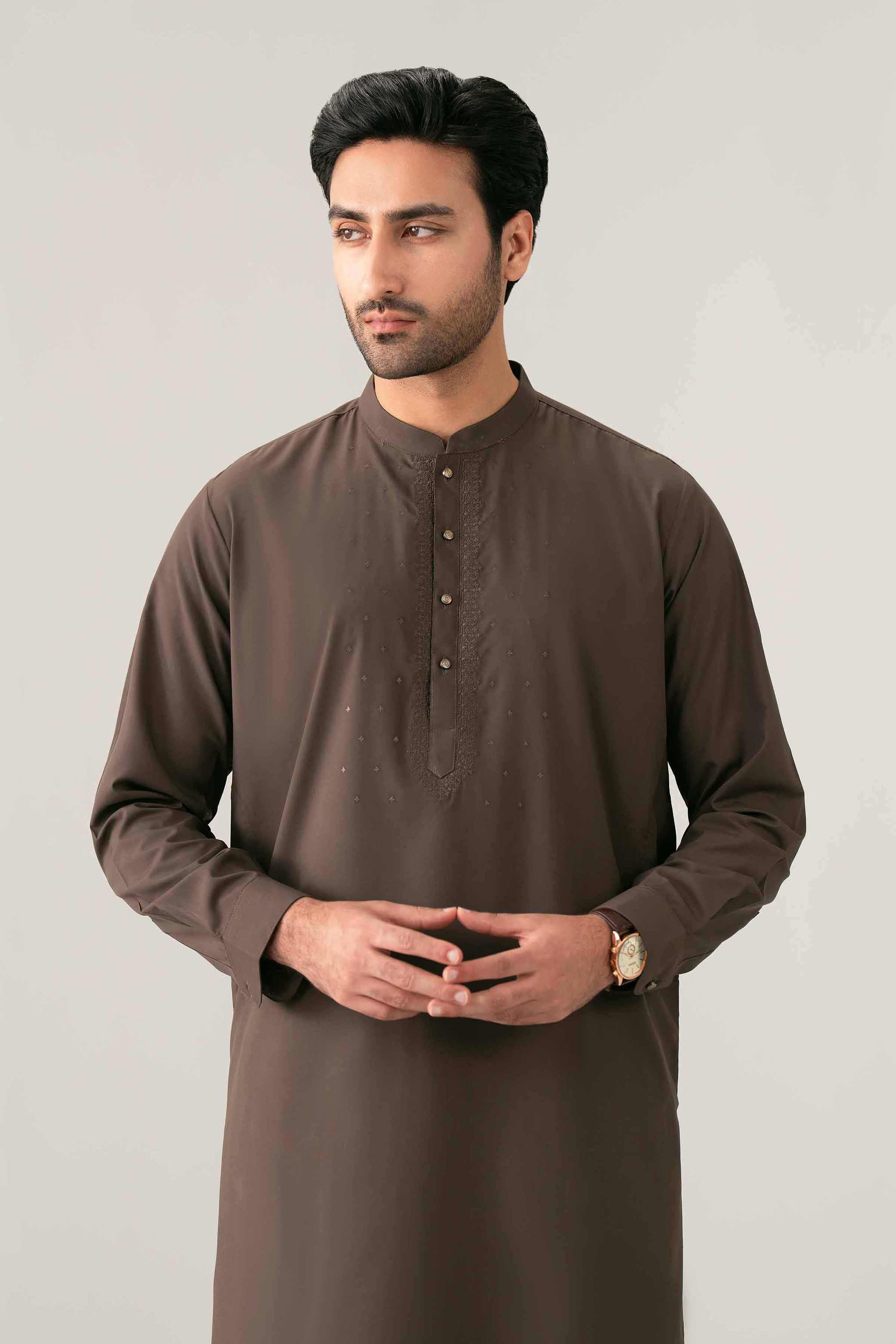 Nishat UK - Brown Embroidered PV 2 Pieces ready to wear Suit