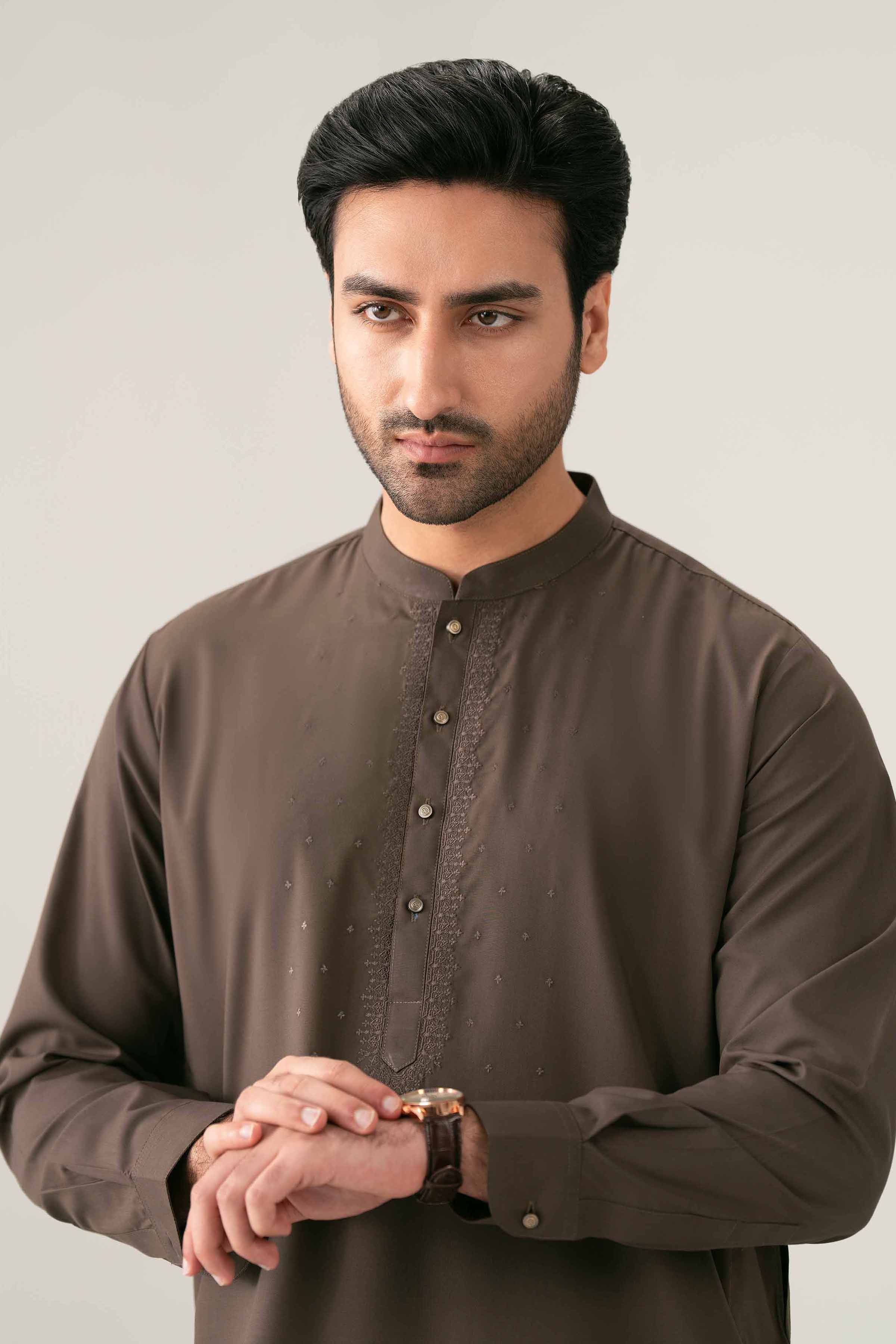 Nishat UK - Brown Embroidered PV 2 Pieces ready to wear Suit