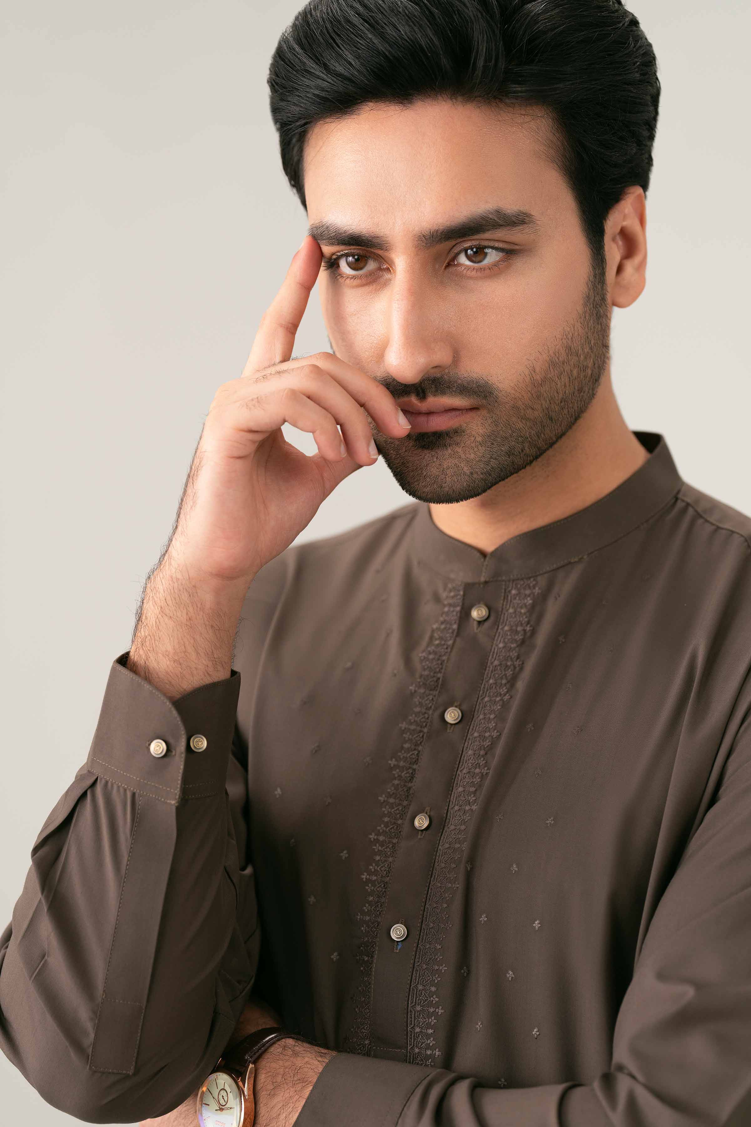 Nishat UK - Brown Embroidered PV 2 Pieces ready to wear Suit