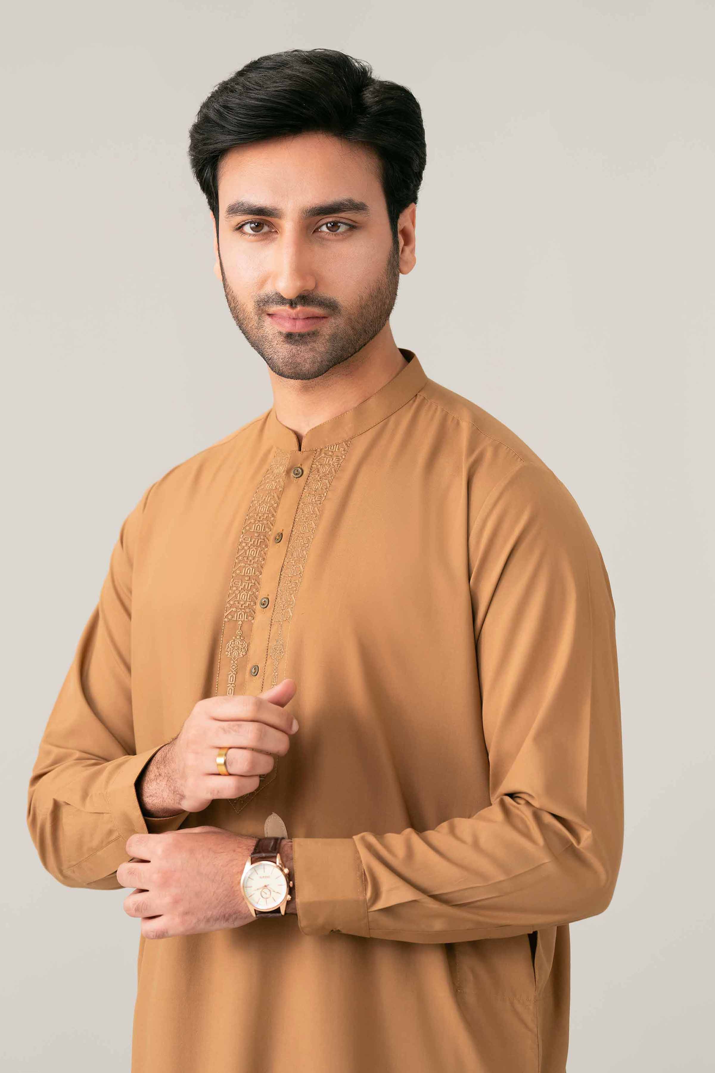 Nishat UK - Brown Embroidered PV 2-piece ready to wear suit