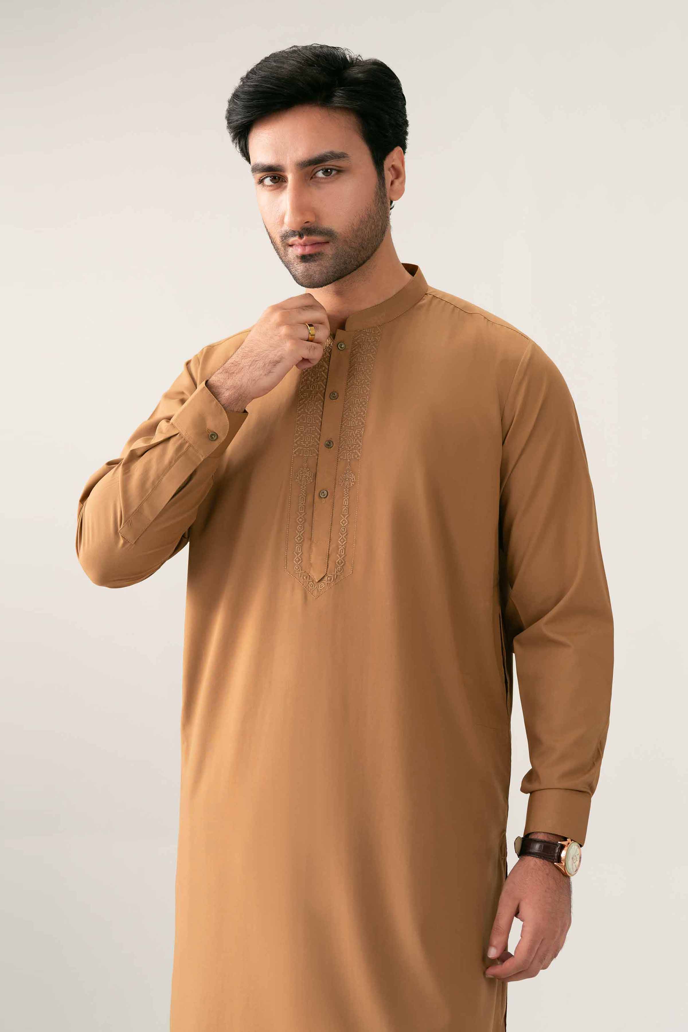 Nishat UK - Brown Embroidered PV 2-piece ready to wear suit