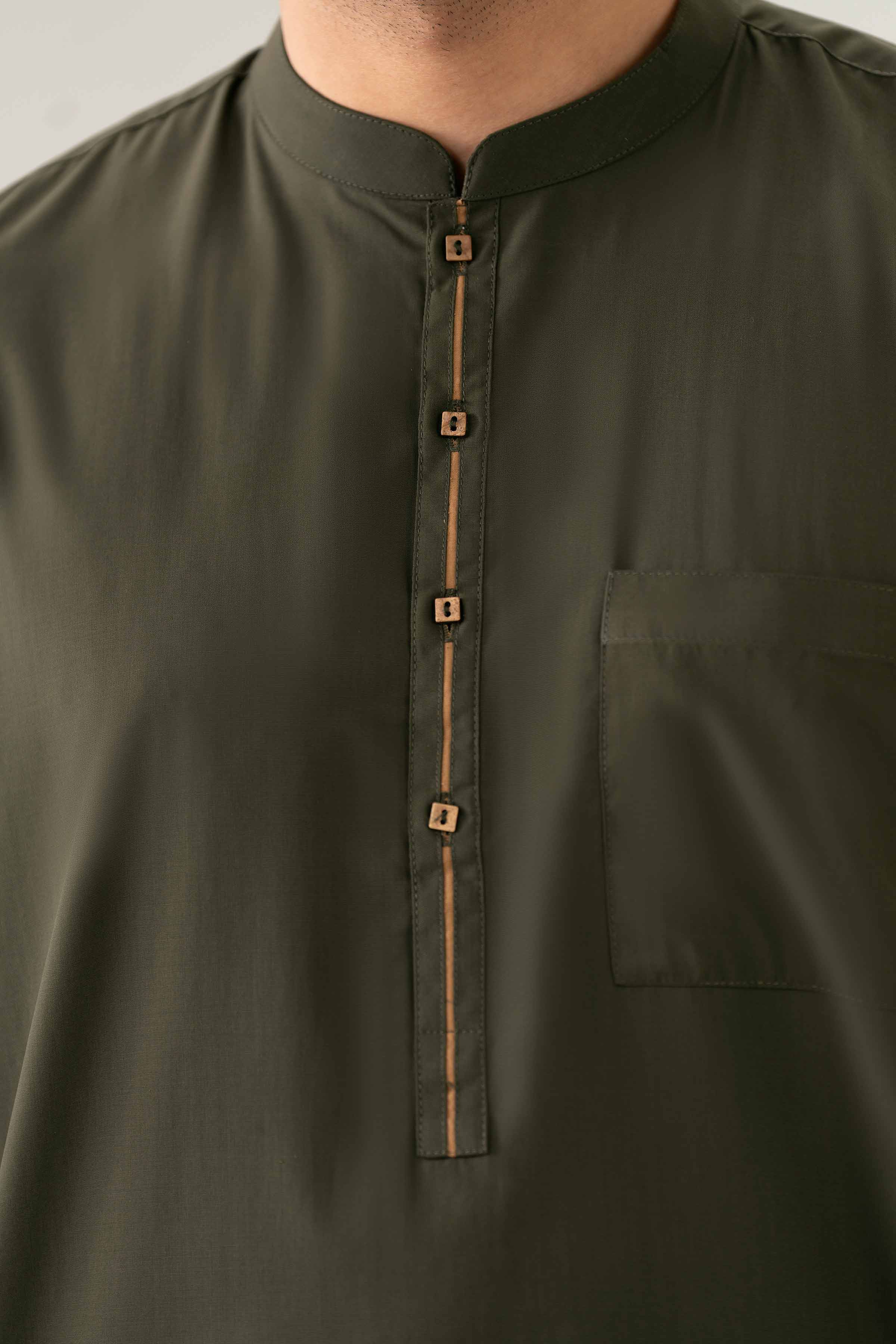 Nishat UK - Olive Embroidered PV 2-piece ready to wear Dress