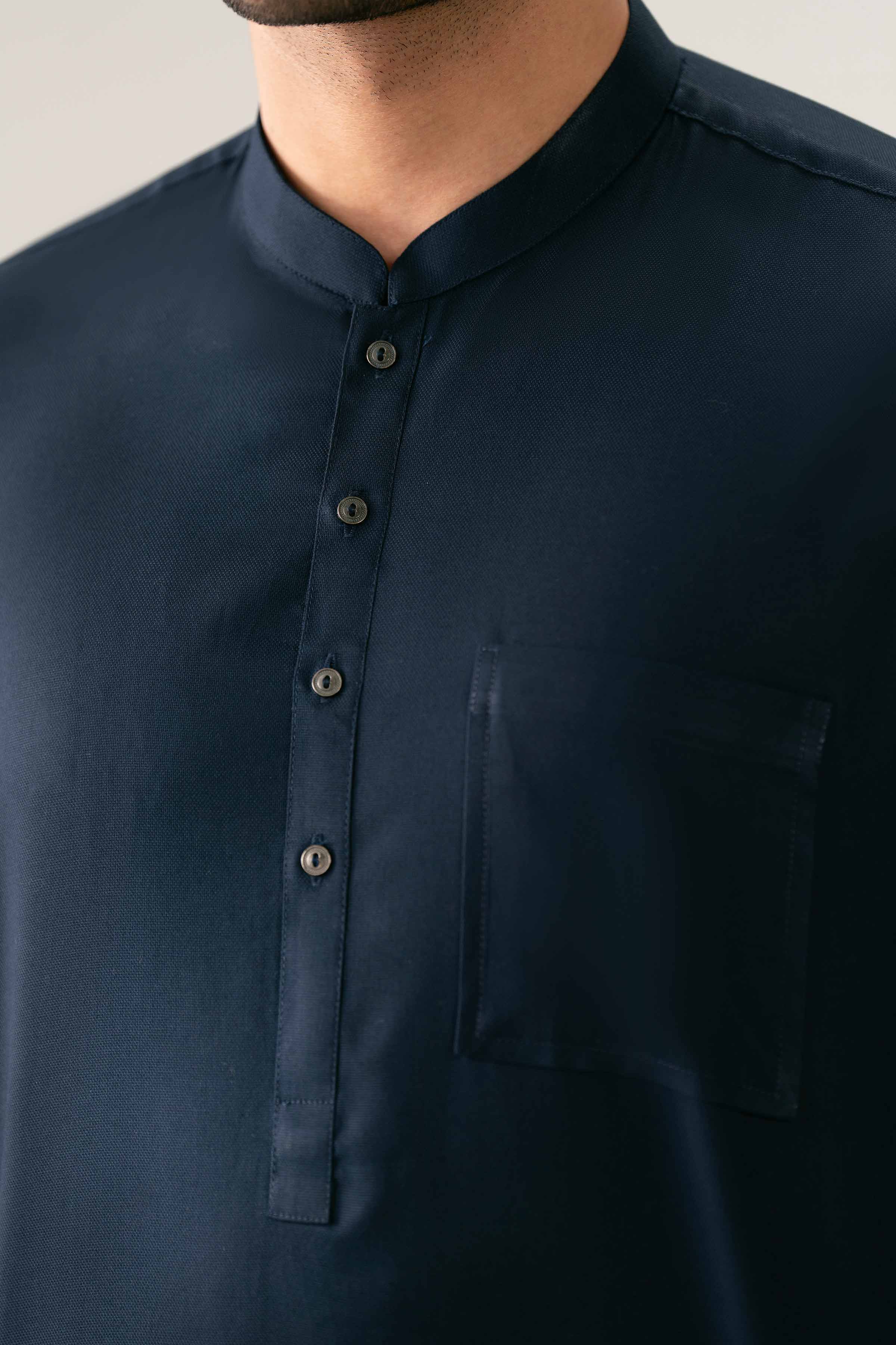 Nishat UK - Blue Solids  Cotton 1 Piece ready to wear Kurta