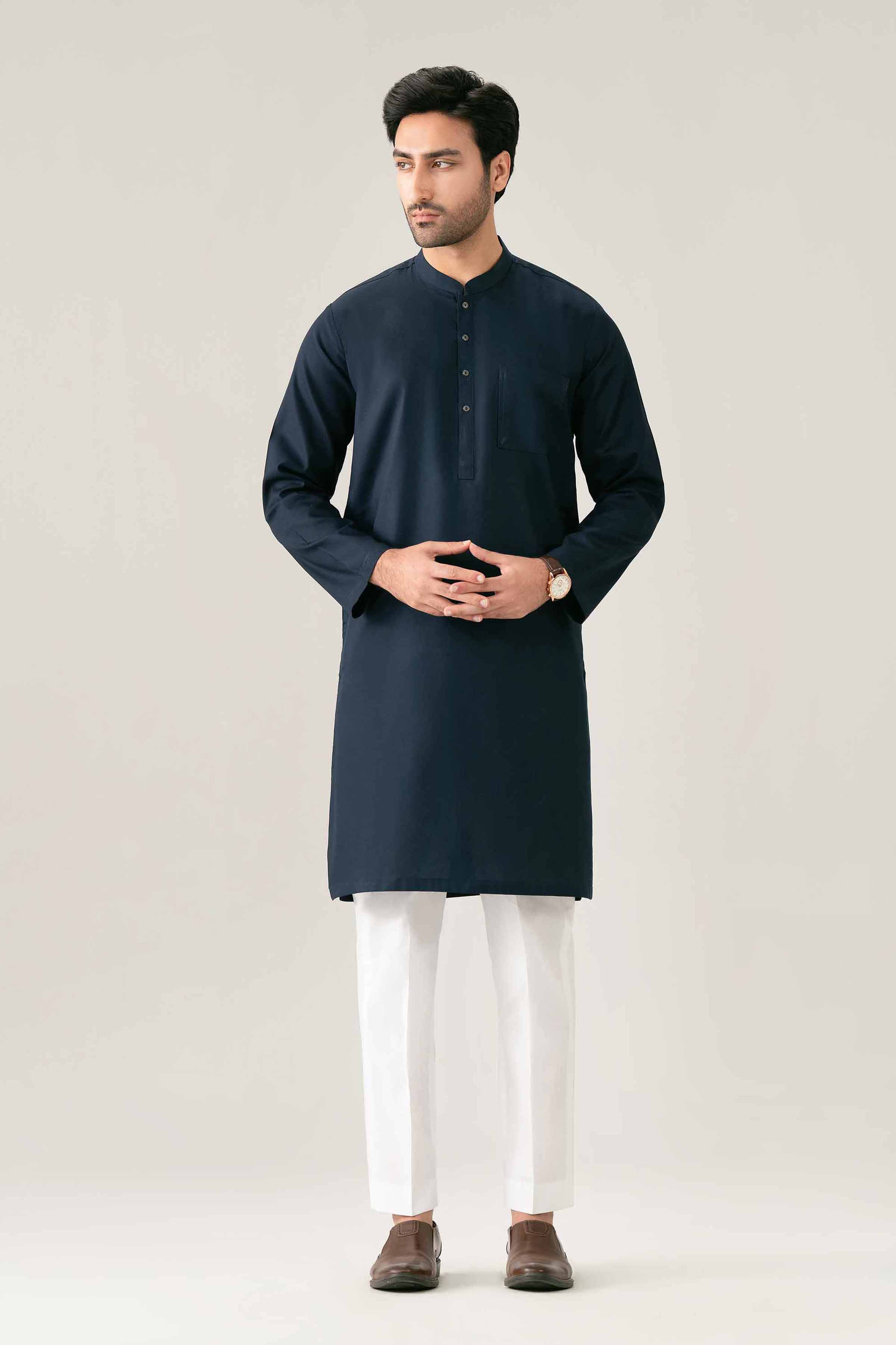 Nishat UK - Blue Solids  Cotton 1 Piece ready to wear Kurta