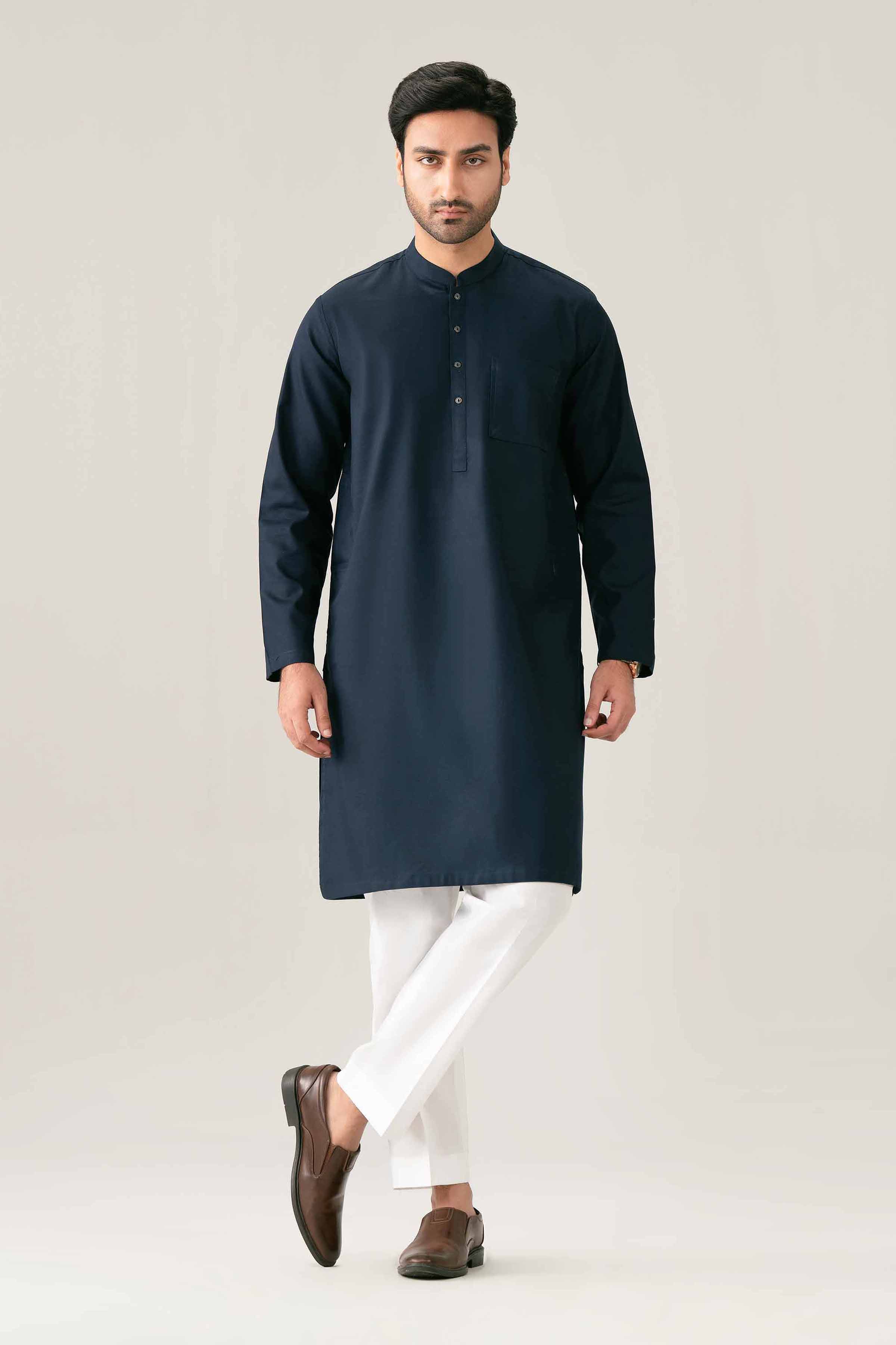 Nishat UK - Blue Solids  Cotton 1 Piece ready to wear Kurta