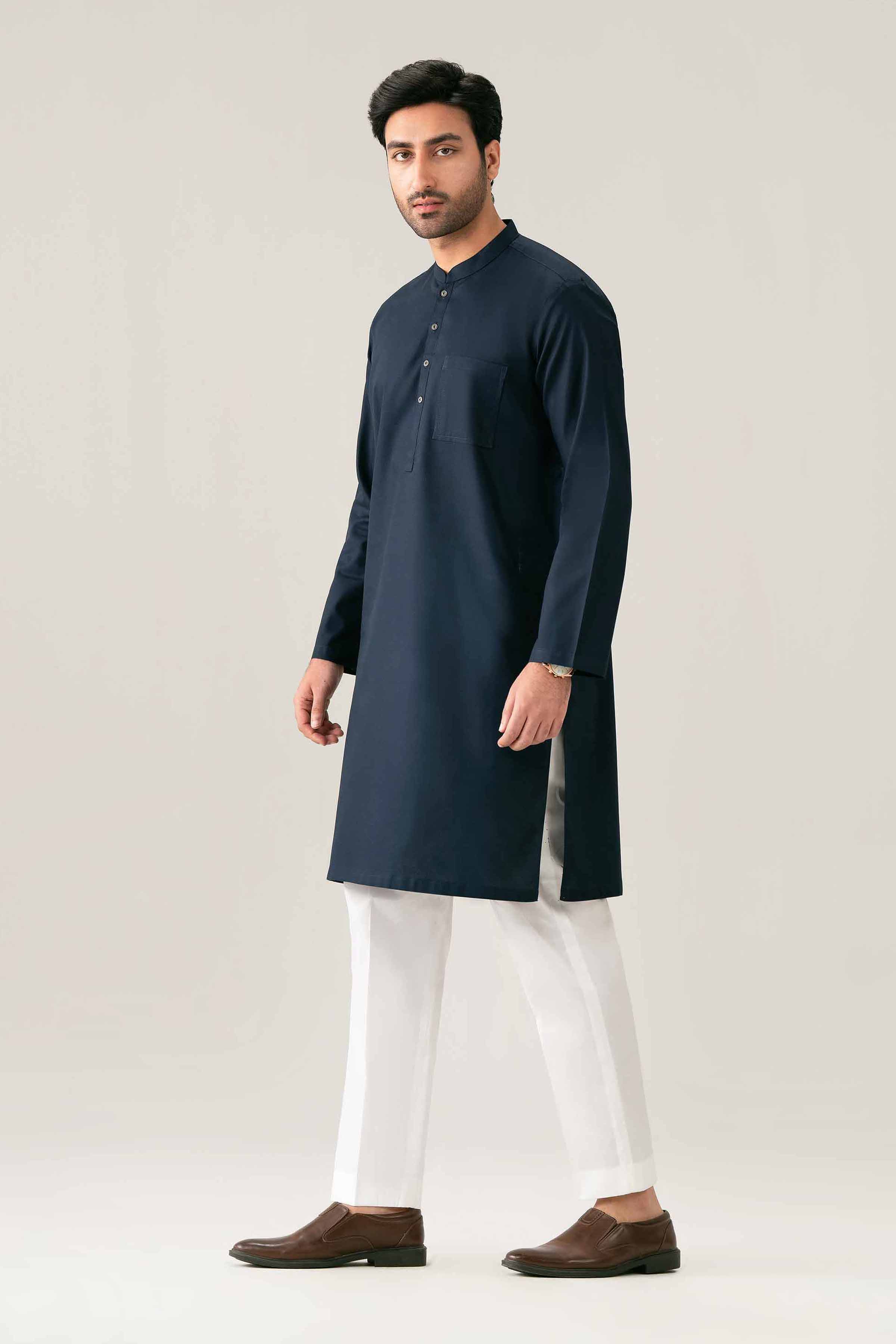 Nishat UK - Blue Solids  Cotton 1 Piece ready to wear Kurta