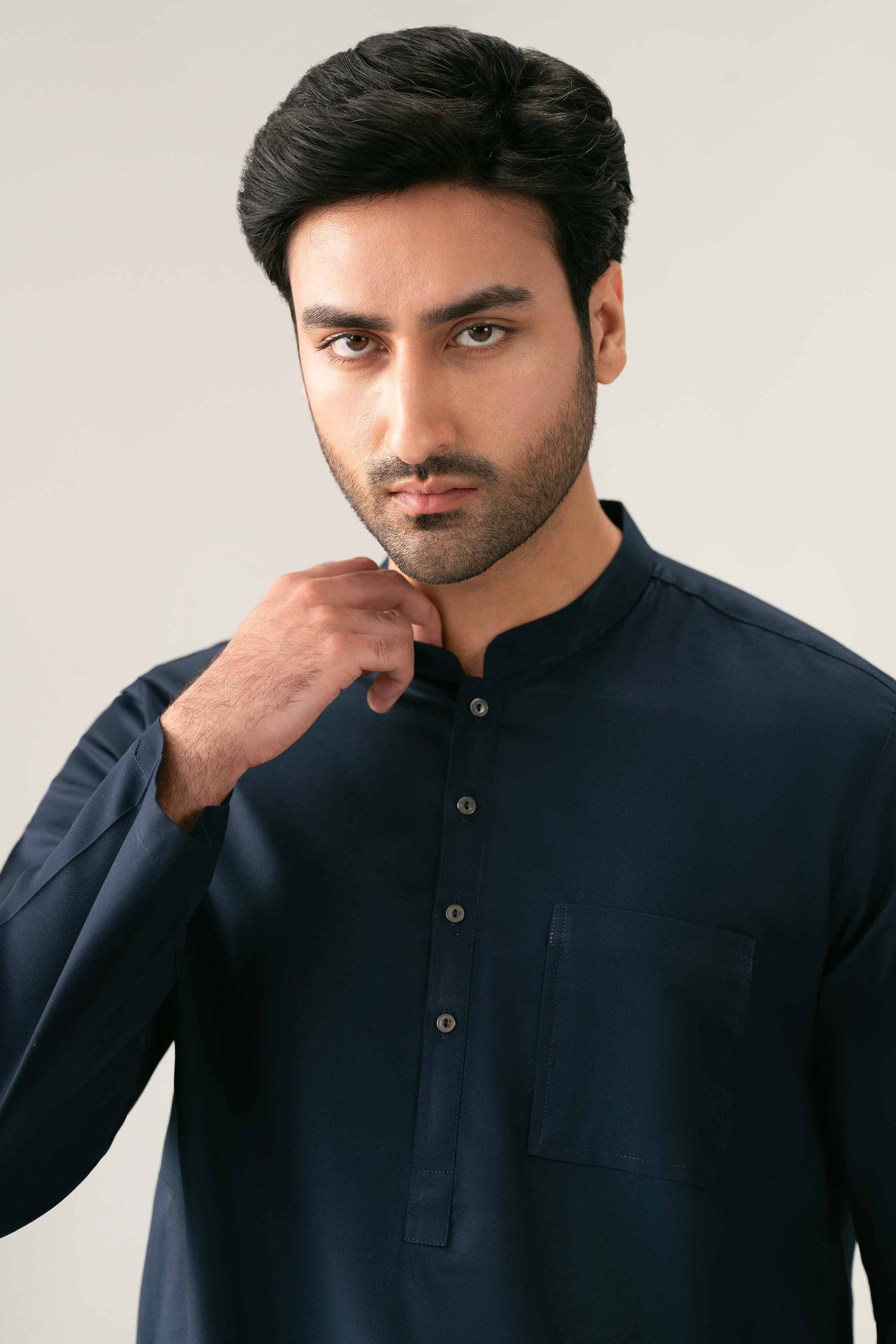 Nishat UK - Blue Solids  Cotton 1 Piece ready to wear Kurta