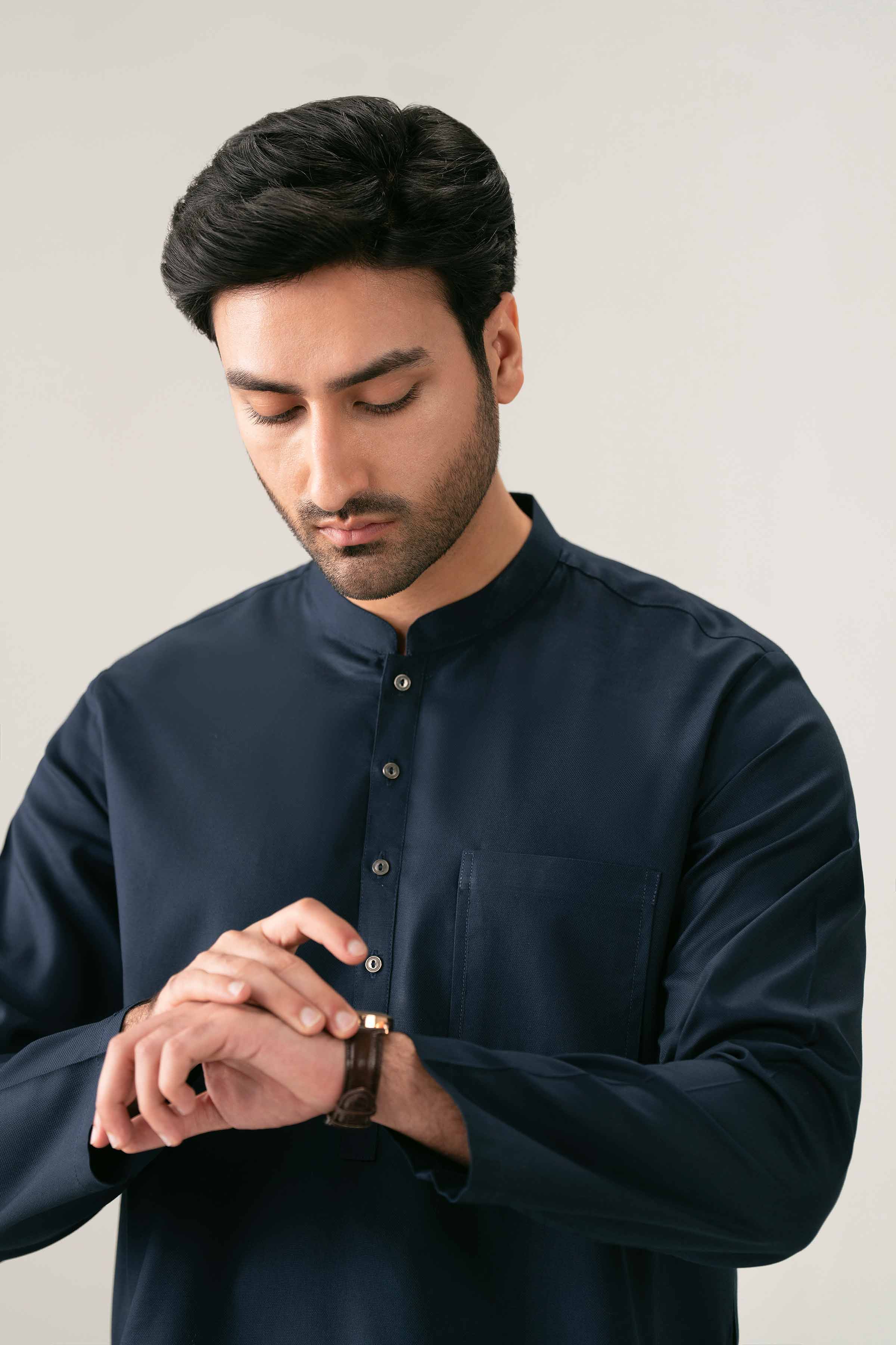 Nishat UK - Blue Solids  Cotton 1 Piece ready to wear Kurta