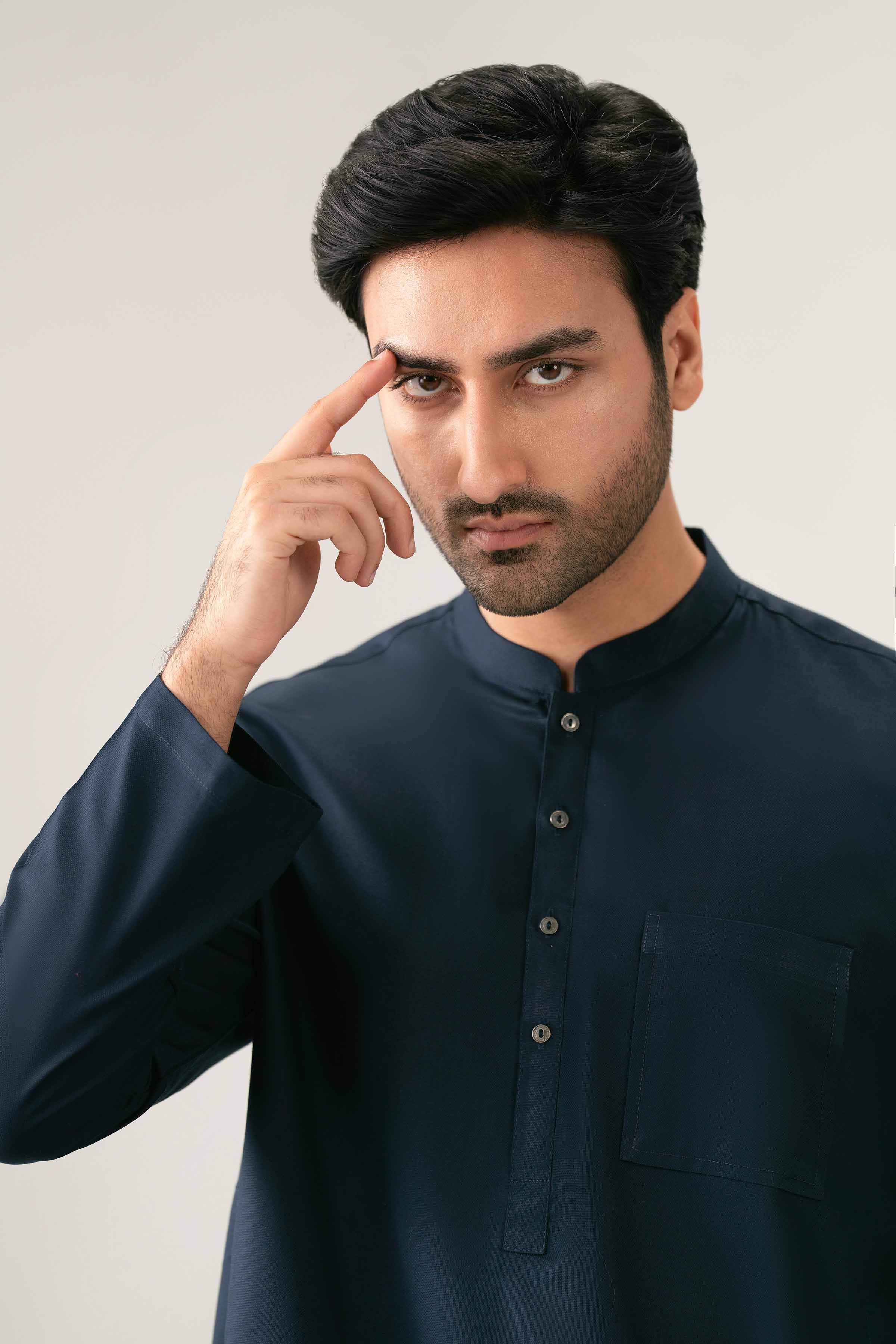 Nishat UK - Blue Solids  Cotton 1 Piece ready to wear Kurta