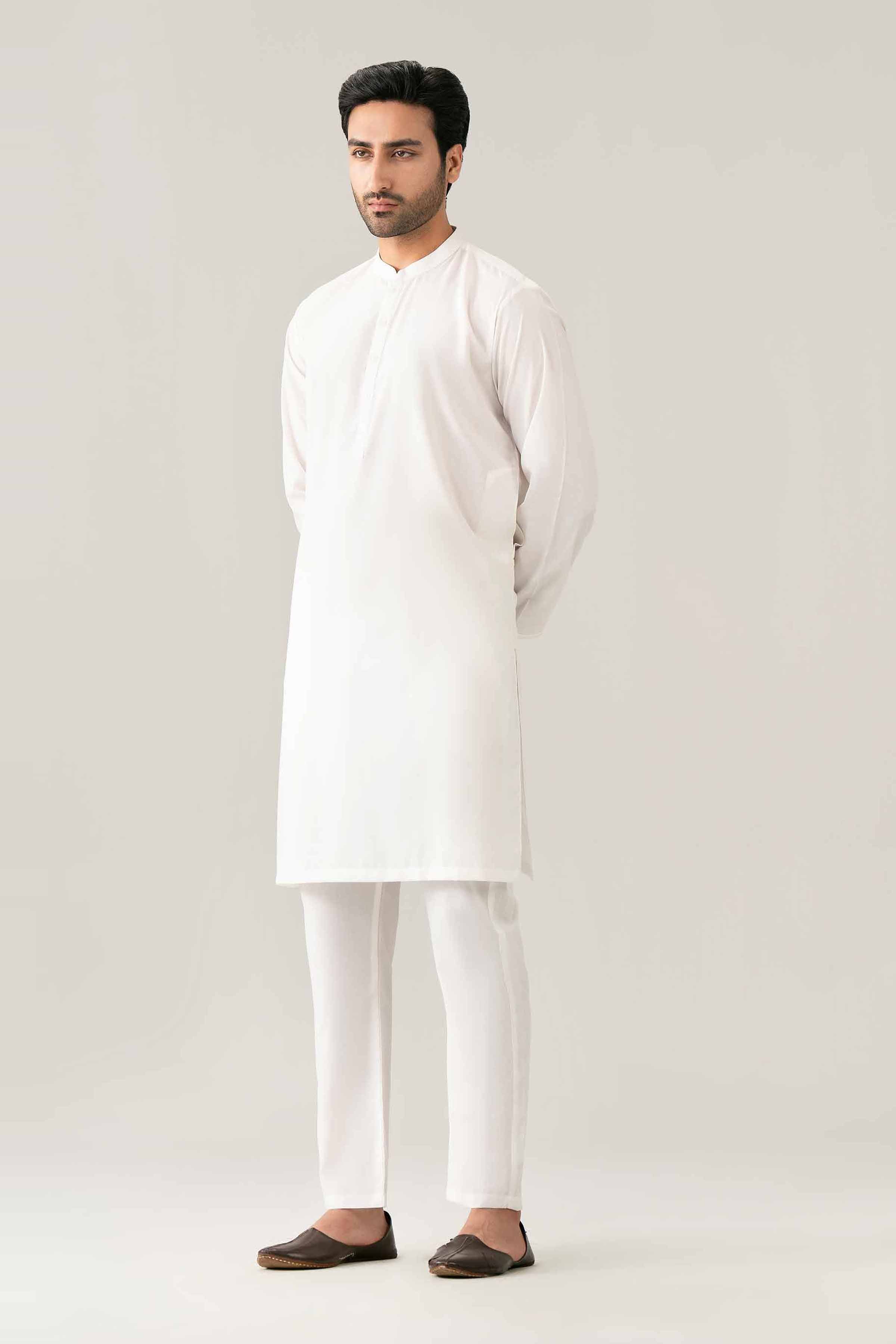 Nishat UK - White Embroidered PV 1 Piece ready to wear Kurta