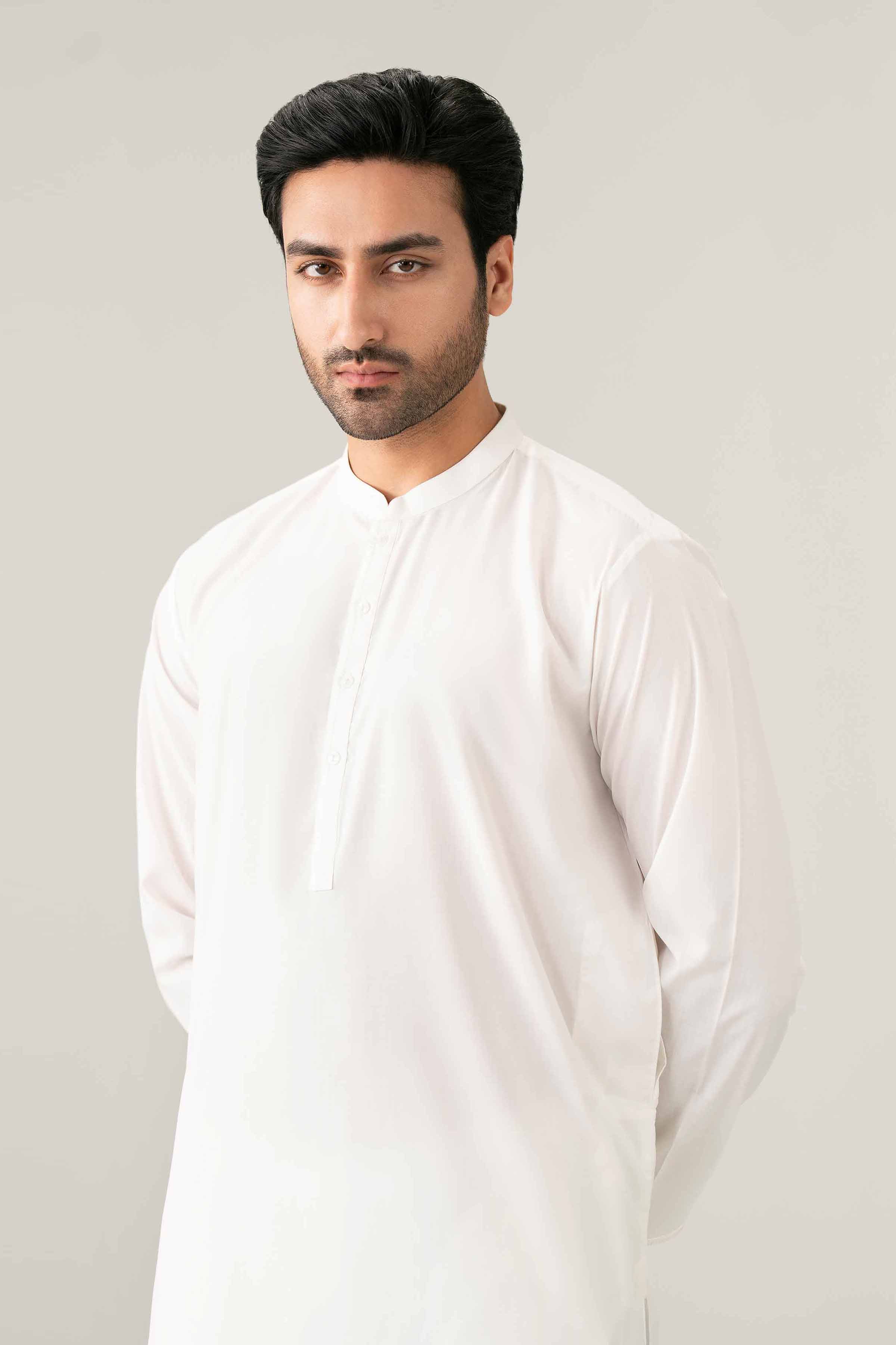 Nishat UK - White Embroidered PV 1 Piece ready to wear Kurta