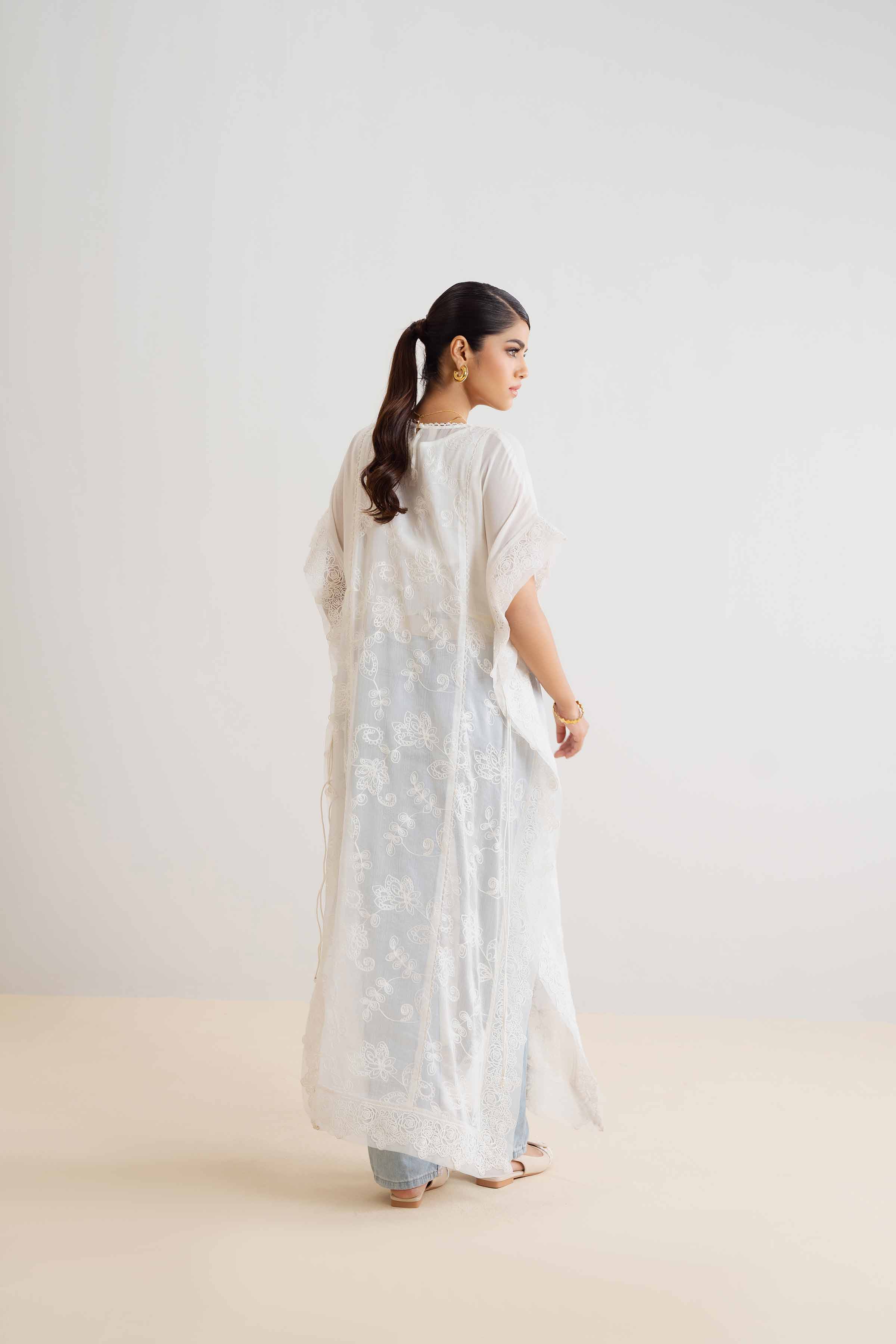 NishatUK - Brown Solids Cotton 1-piece ready to wear Kaftan