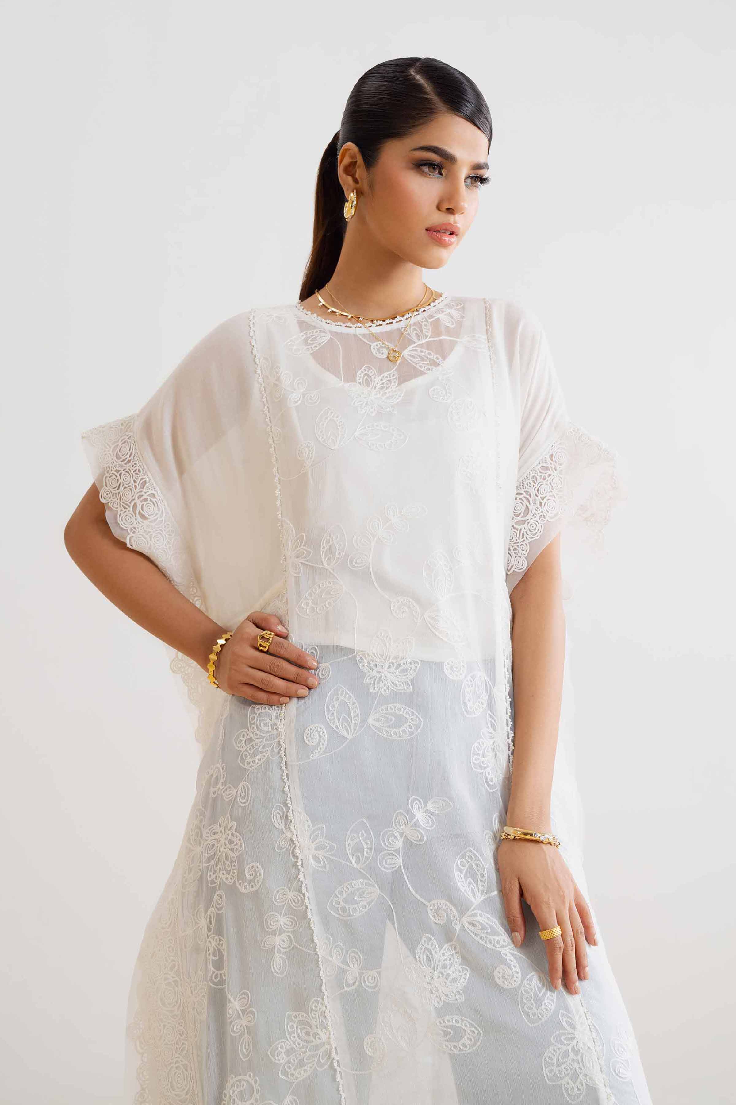 NishatUK - Brown Solids Cotton 1-piece ready to wear Kaftan
