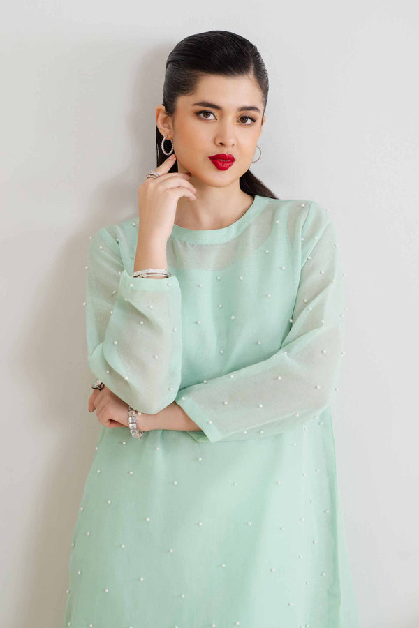 NishatUK - Brown Embroidered   Poly Fabric 2-piece ready to wear Dress