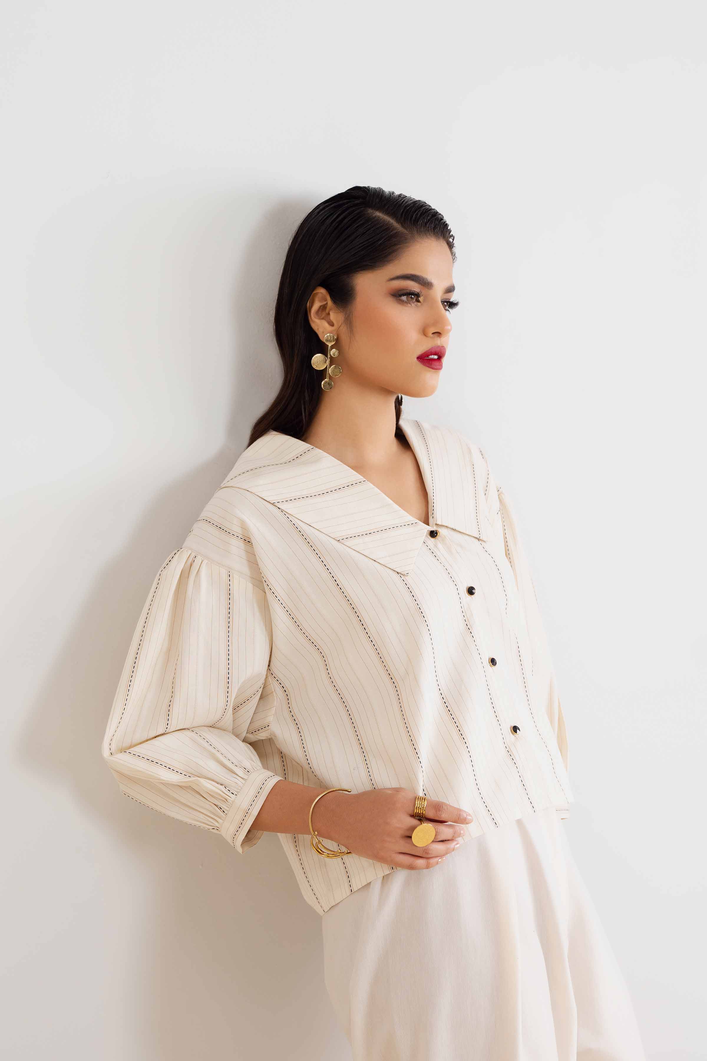 NishatUK - Brown Embroidered   Yarn Dyed 2-piece ready to wear Dress