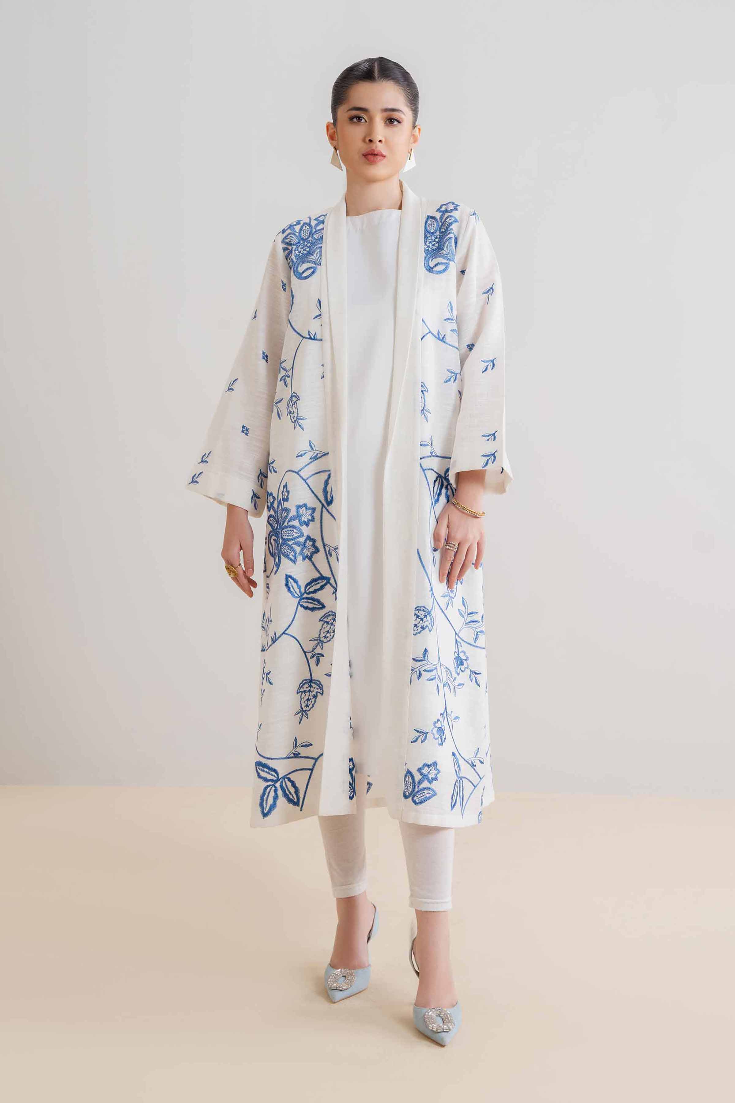 NishatUK - Brown Embroidered  Cotton 1-piece ready to wear Dress