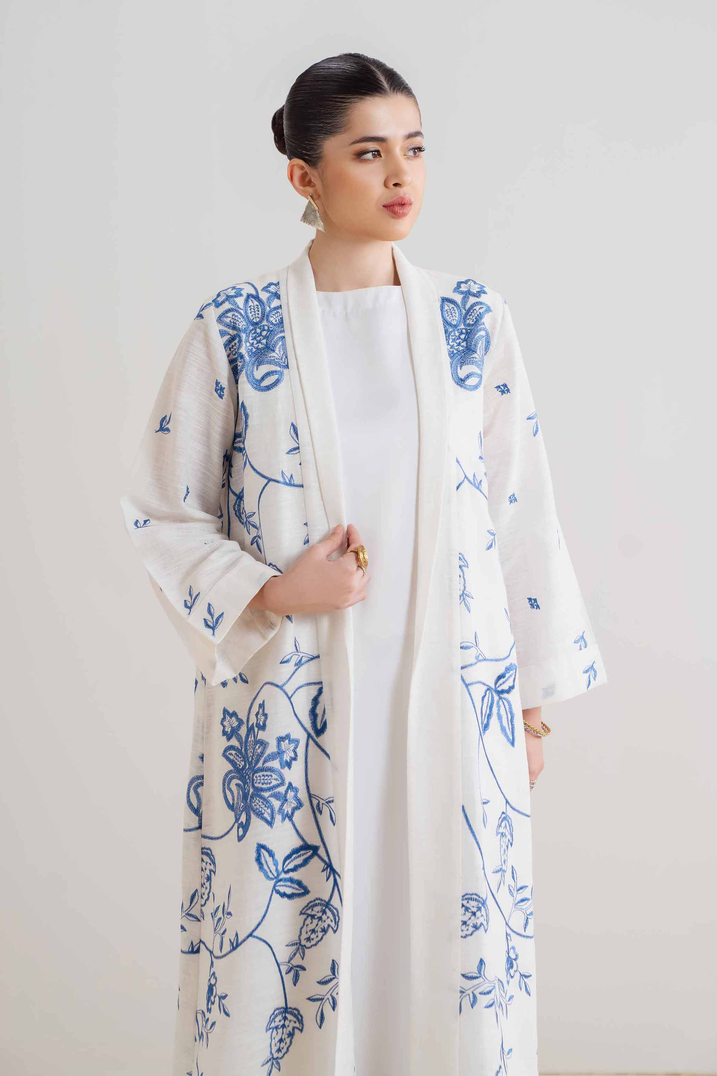 NishatUK - Brown Embroidered  Cotton 1-piece ready to wear Dress