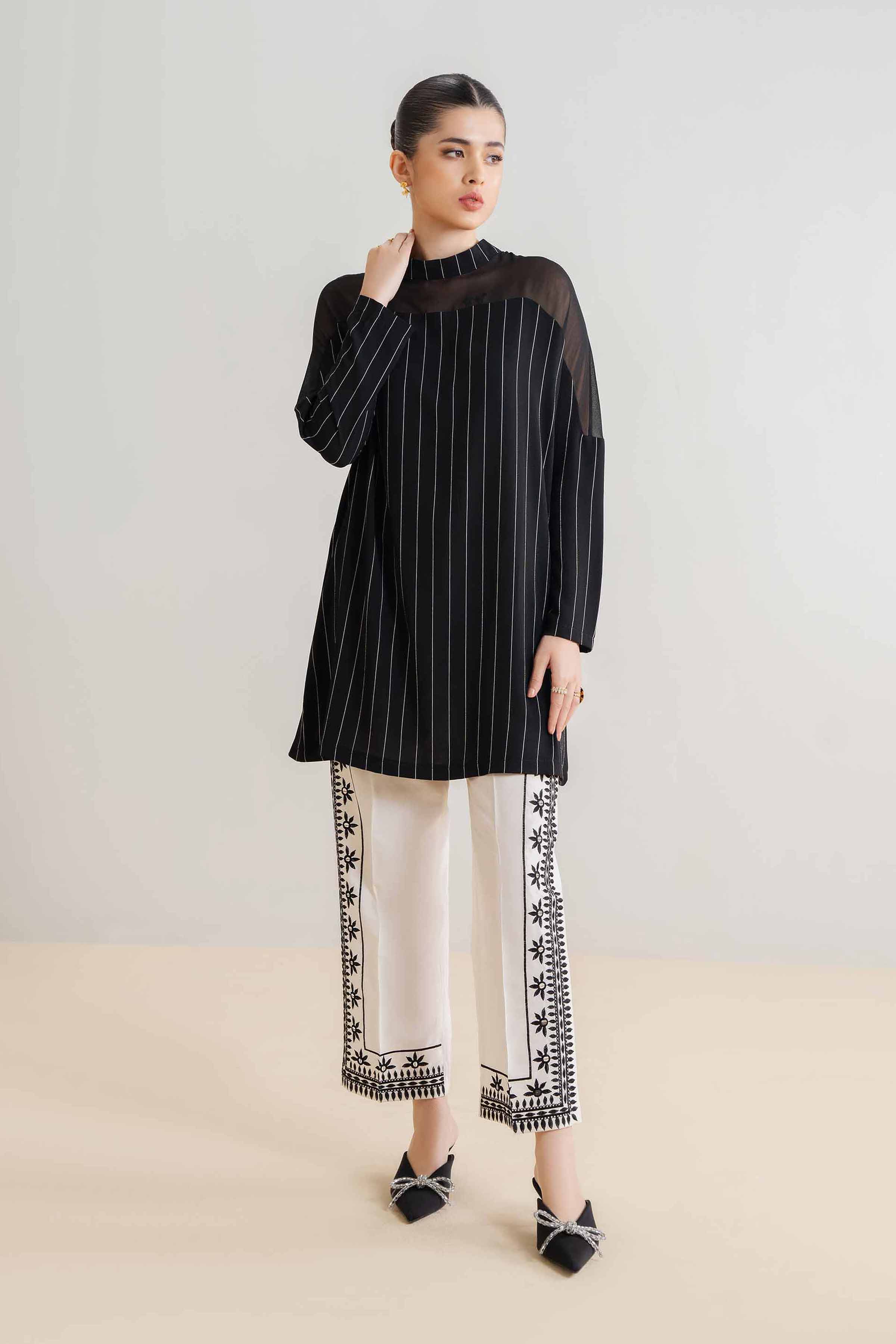 NishatUK - Brown Embroidered   Cotton 1-piece ready to wear Trouser