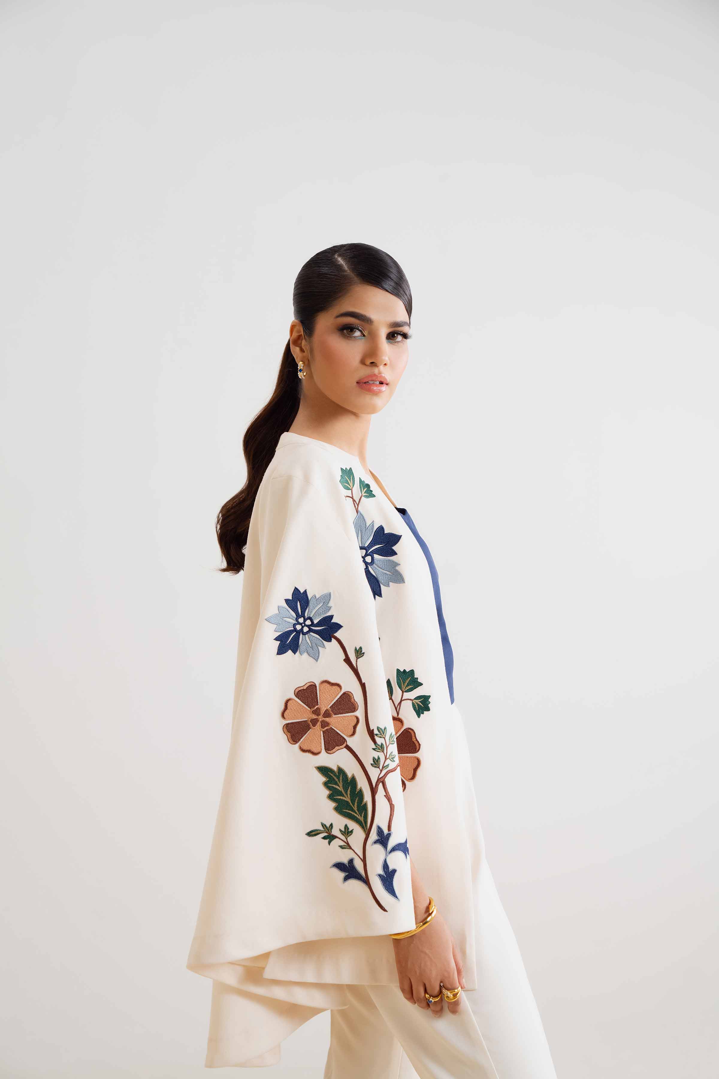 NishatUK - Off White Embroidered  Cotton 1-piece ready to wear Shirt