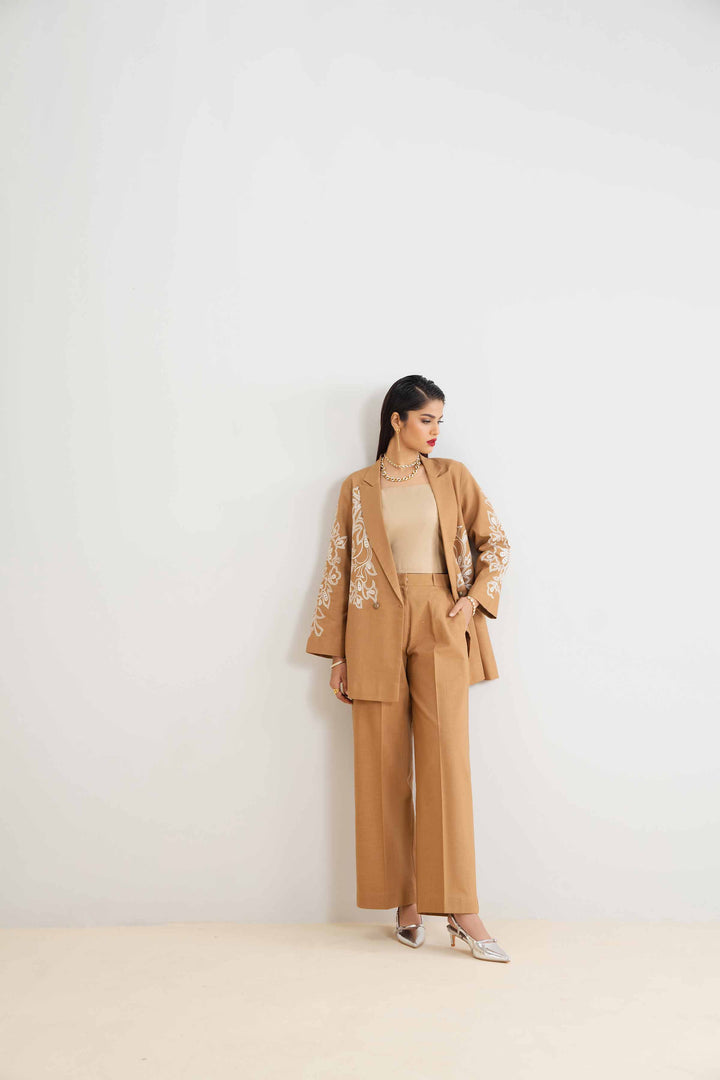 NishatUK - Yellow Embroidered   Cotton 2-piece ready to wear Dress