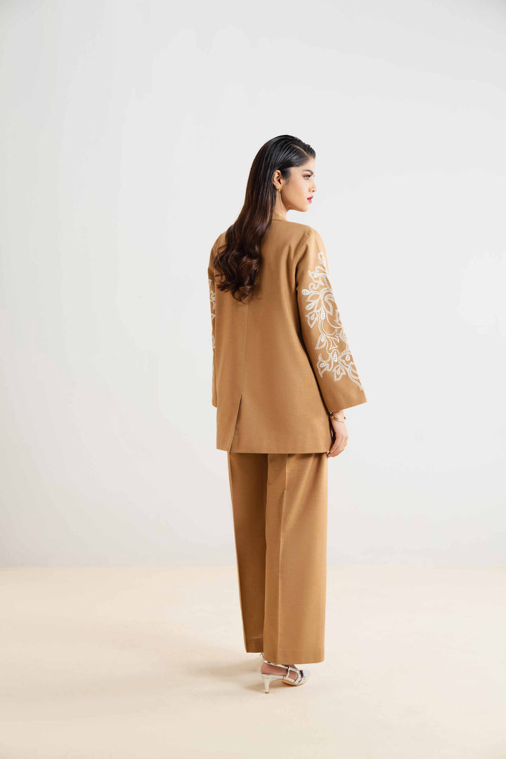 NishatUK - Yellow Embroidered   Cotton 2-piece ready to wear Dress