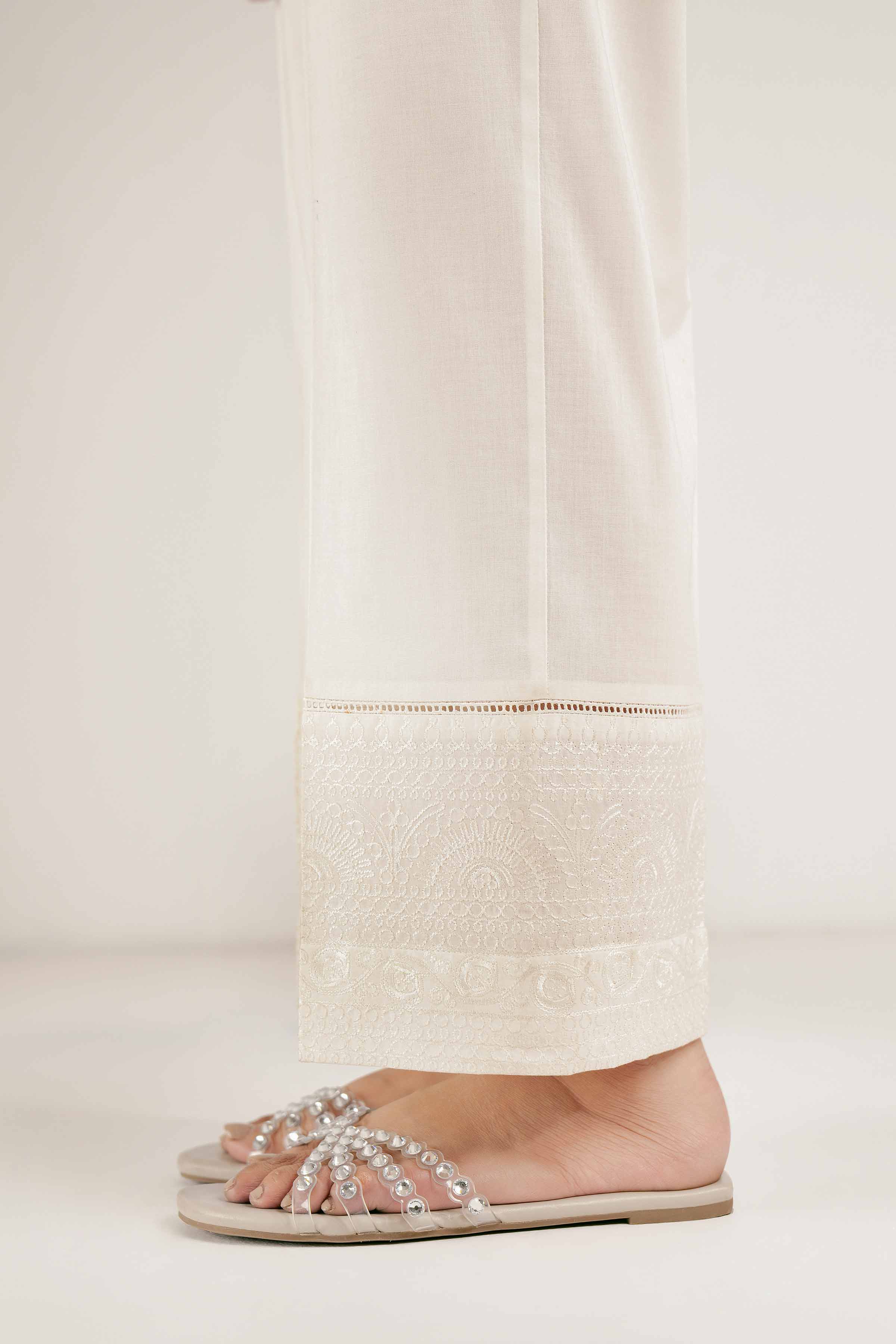 NishatUK - Brown Embroidered   Cambric 1-piece ready to wear Trouser