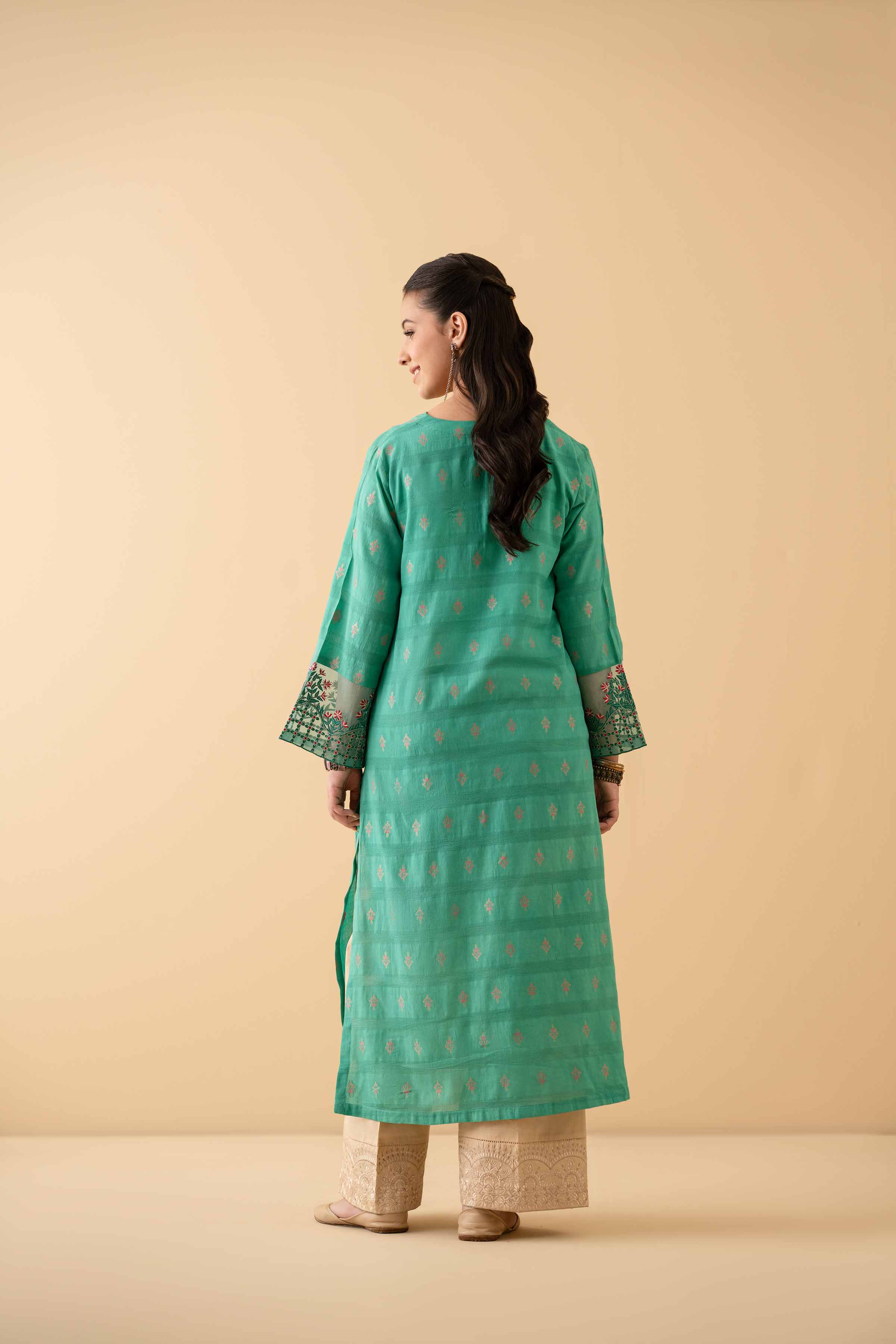 NishatUK - Blue Embroidered  Jacquard 1-piece ready to wear Shirt