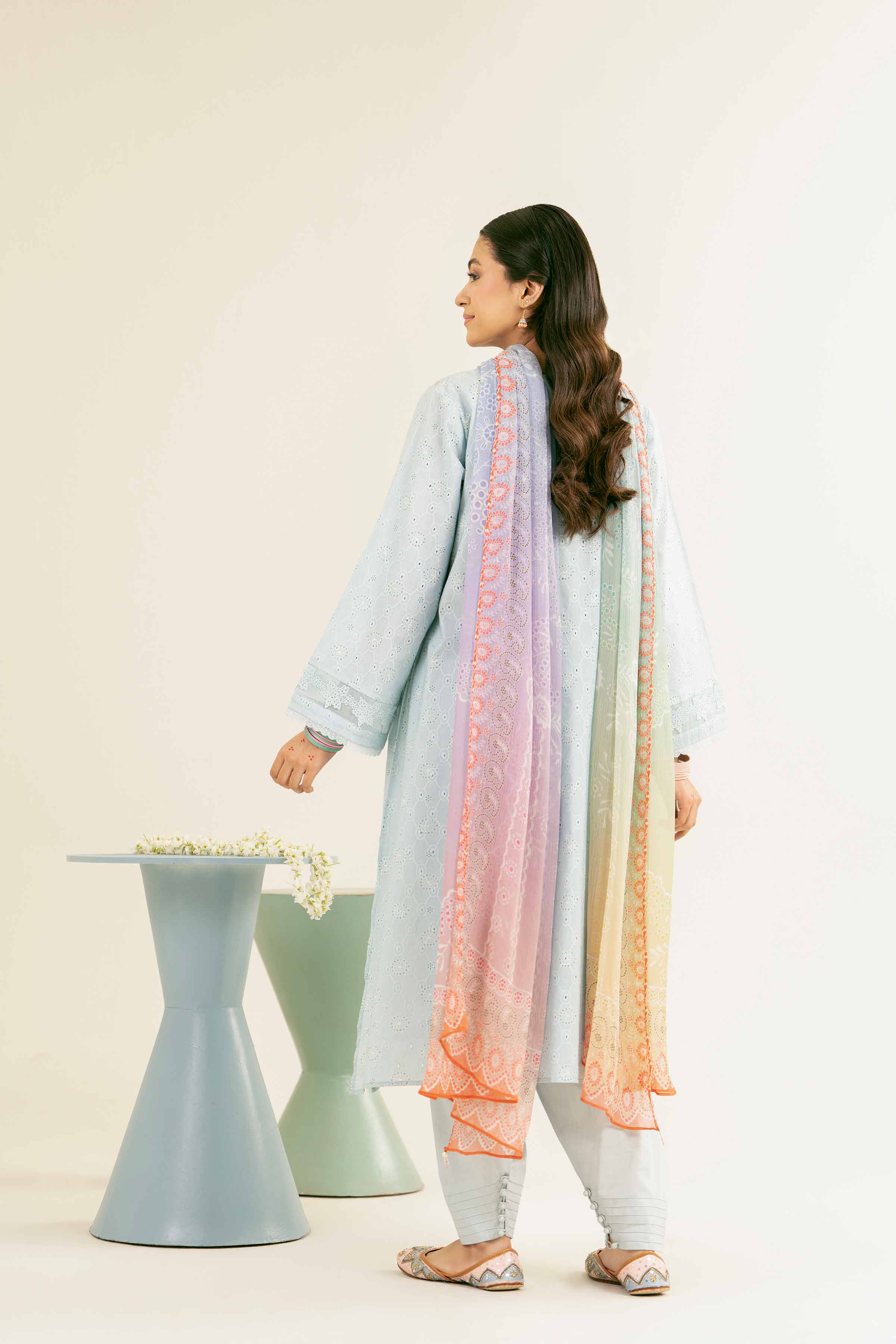 NishatUK - Brown Printed  Chicken Kari 3-piece ready to wear Suit