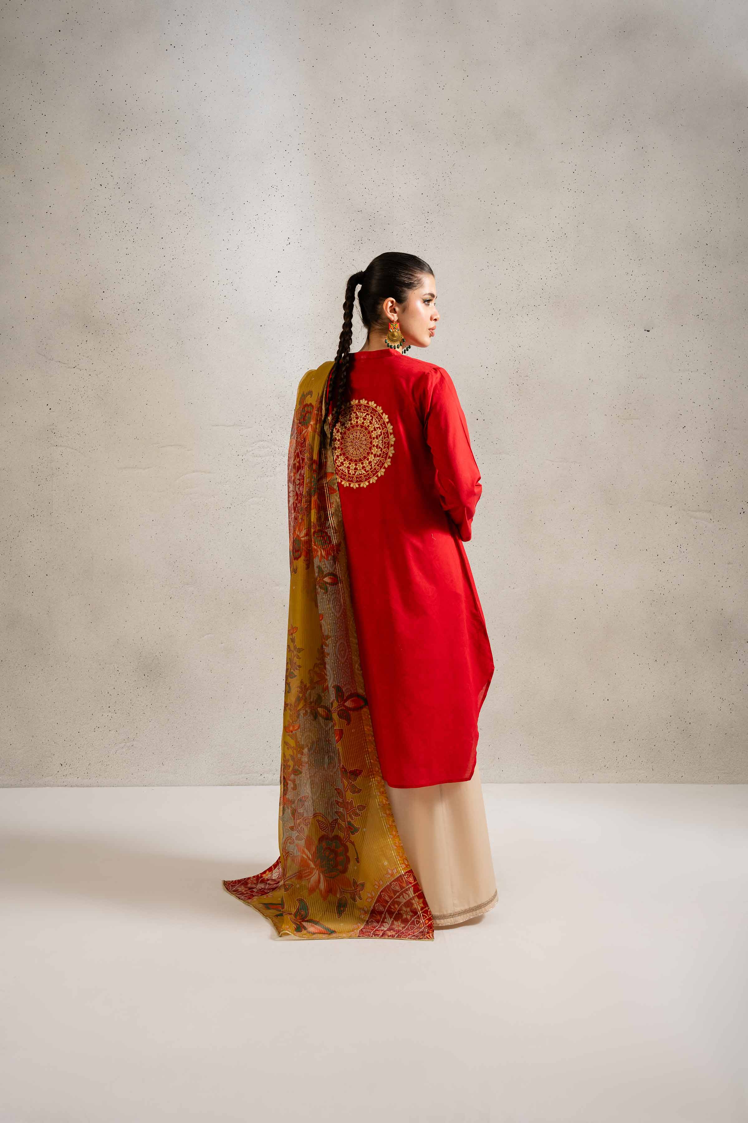 NishatUK - Brown Embroidered  Lawn 2-piece ready to wear Dress