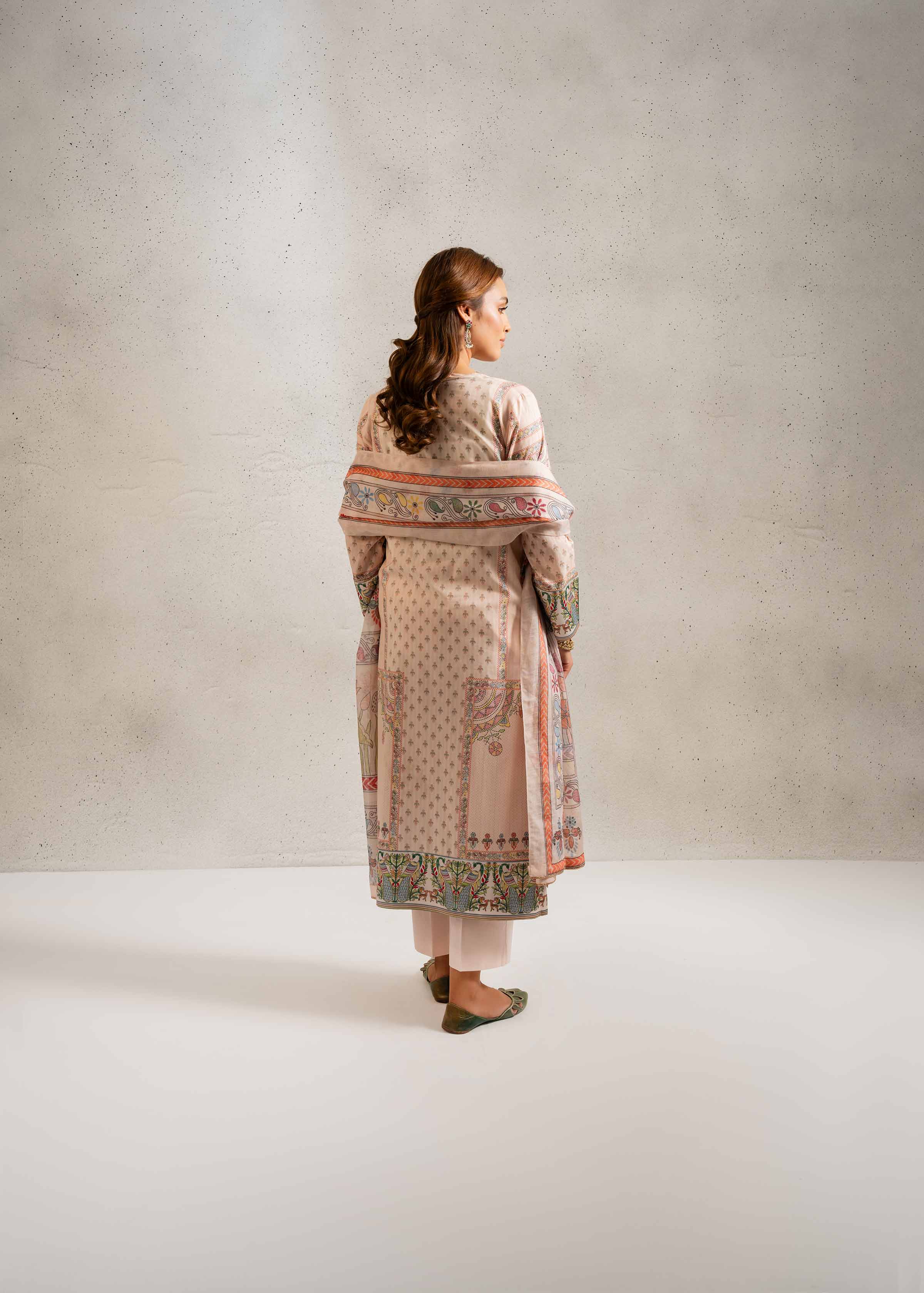 NishatUK - Brown Printed Lawn 3-piece ready to wear Suit