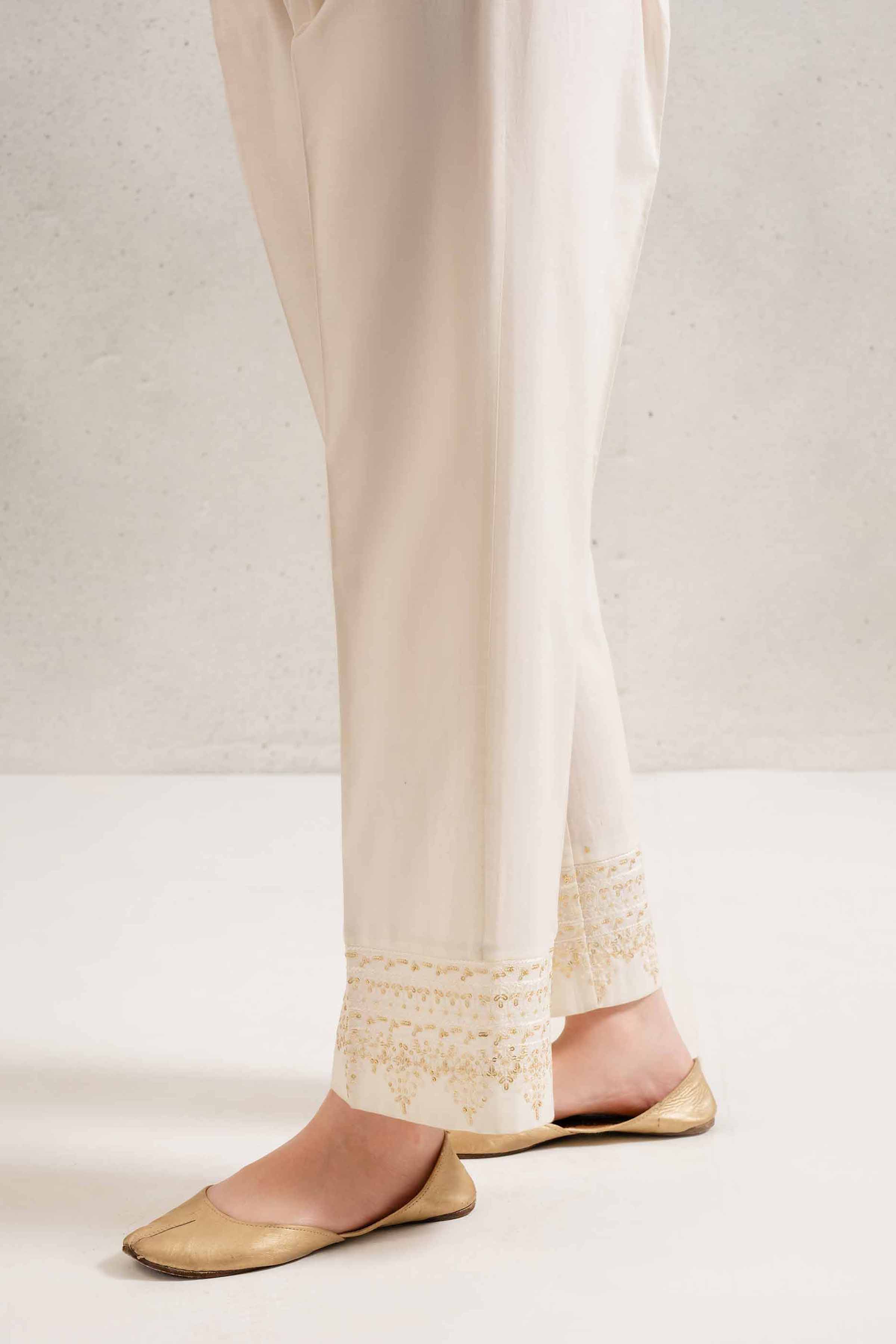 NishatUK - Brown Embroidered   Cambric 1-piece ready to wear Trouser