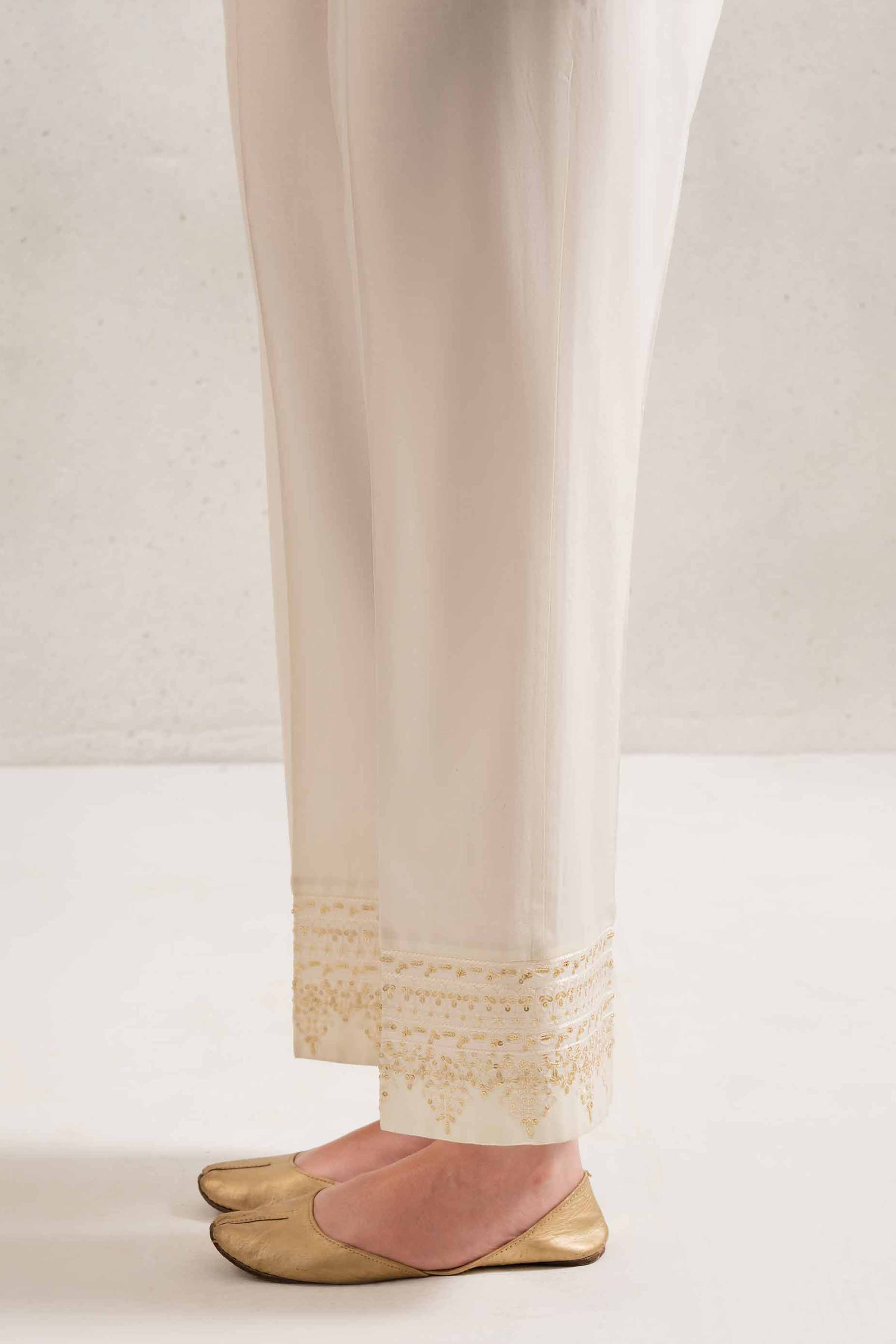 NishatUK - Brown Embroidered   Cambric 1-piece ready to wear Trouser