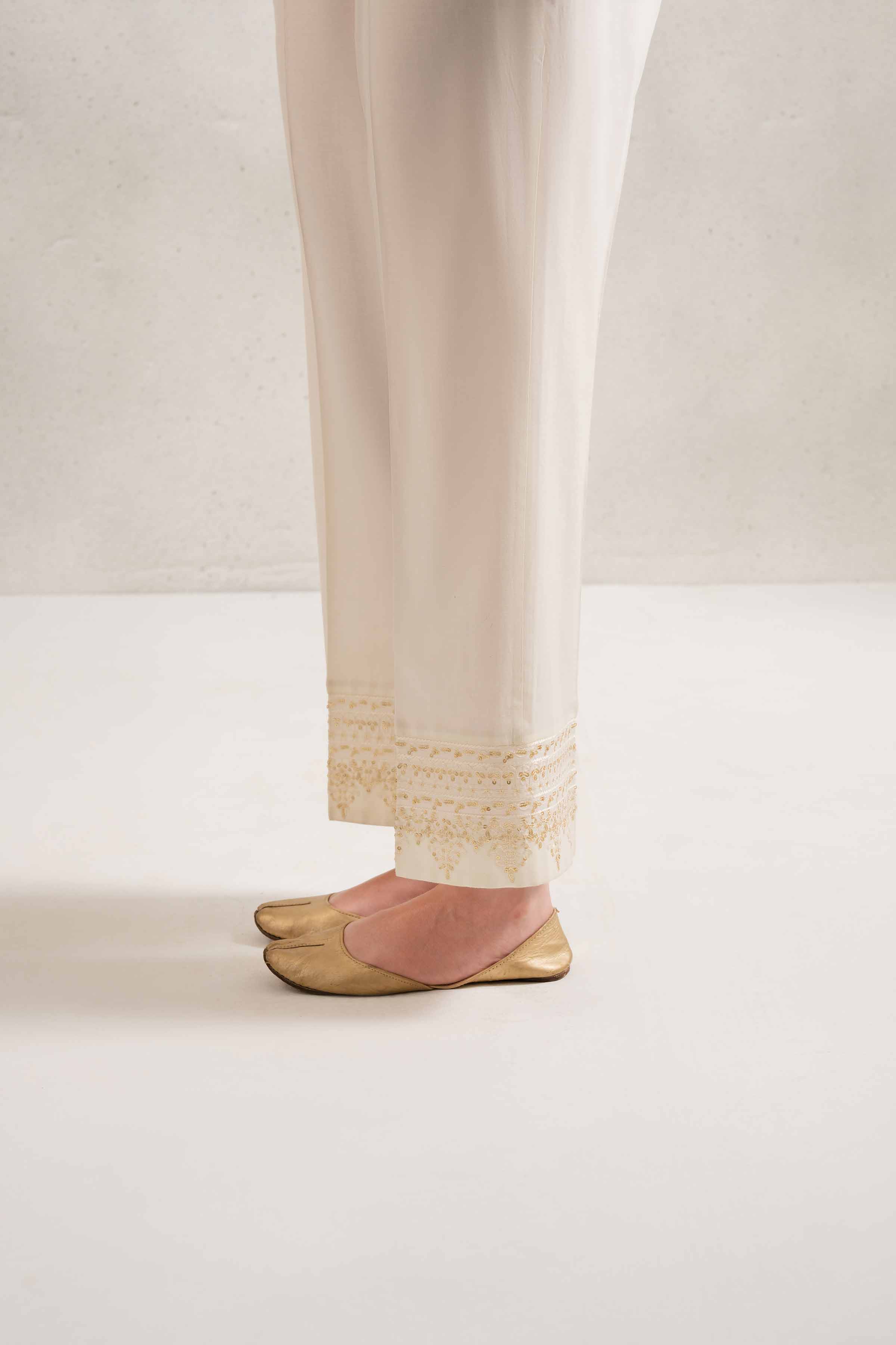 NishatUK - Brown Embroidered   Cambric 1-piece ready to wear Trouser