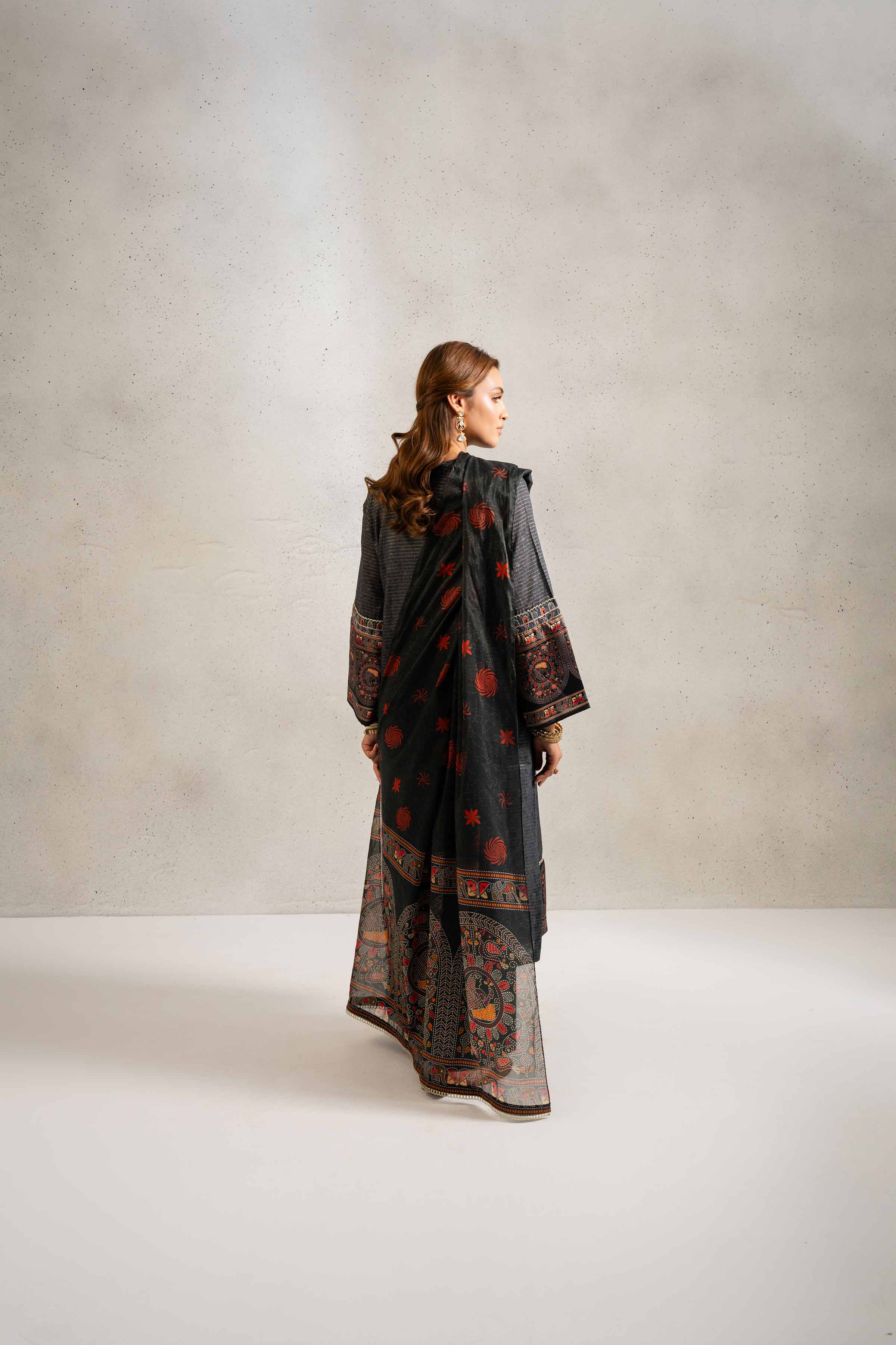 NishatUK - Brown Embroidered  Jacquard 3-piece ready to wear Suit