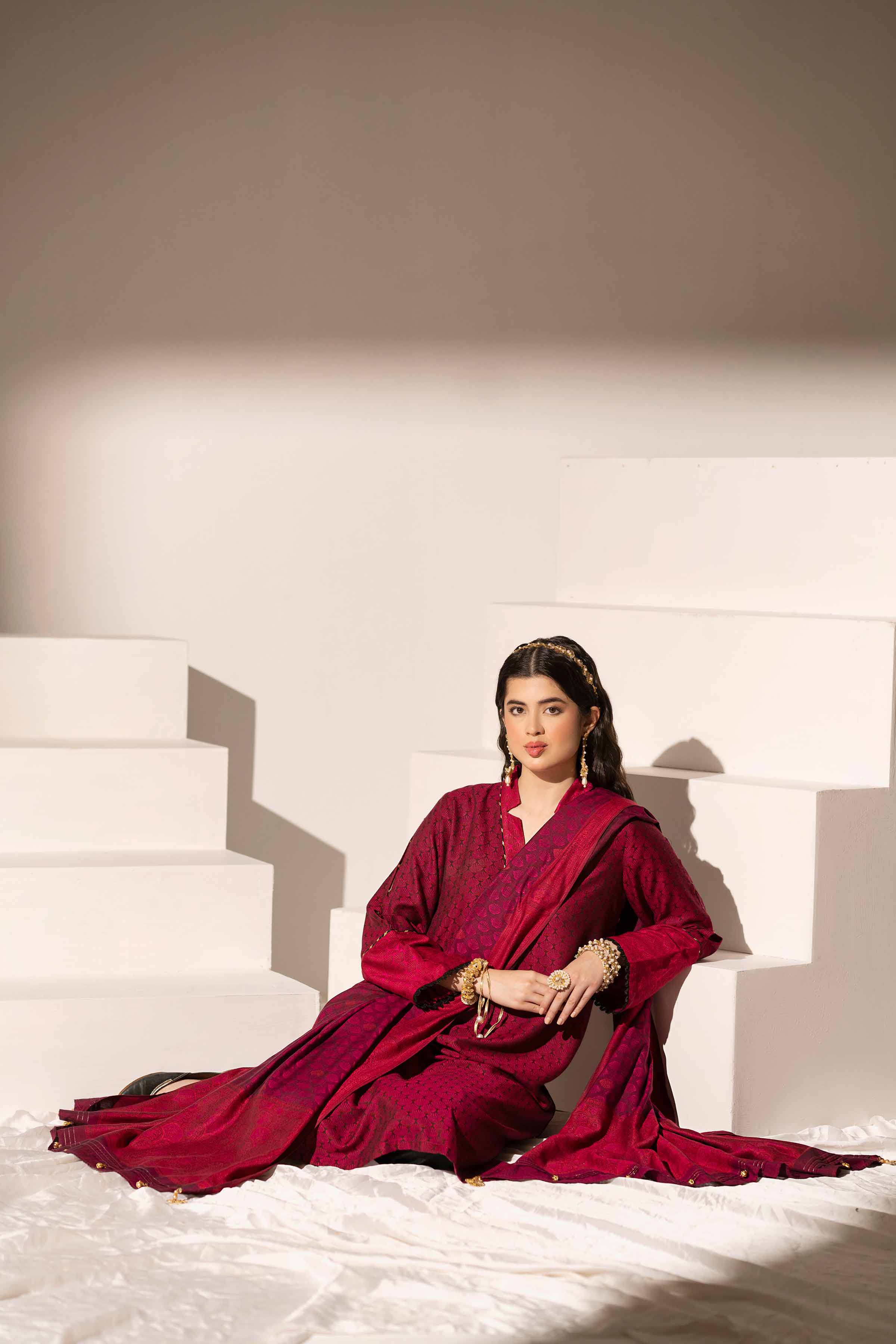 NishatUK - Brown Solids Jacquard 2-piece ready to wear Dress