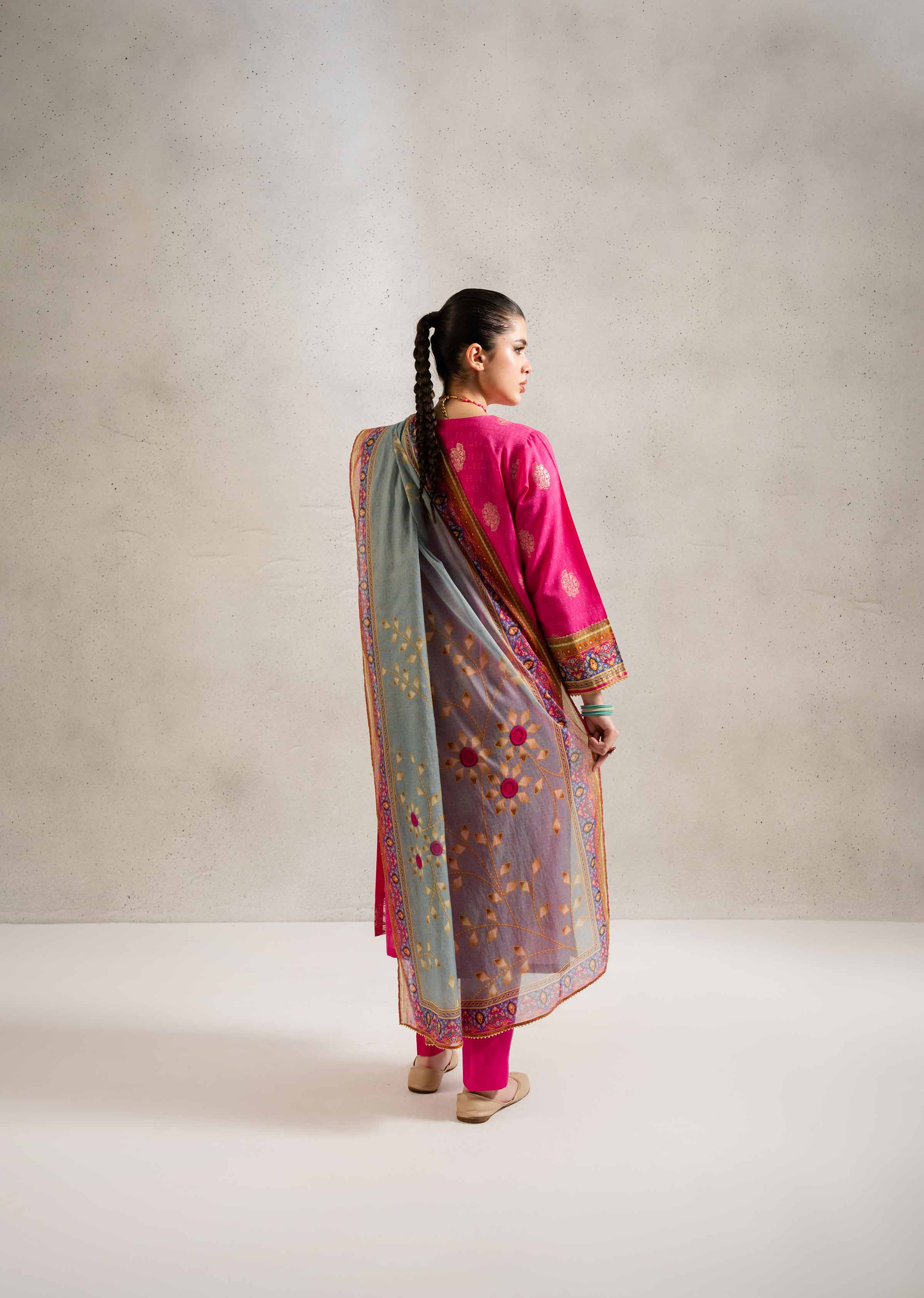 NishatUK - Brown Embroidered  Jacquard 3-piece ready to wear Suit