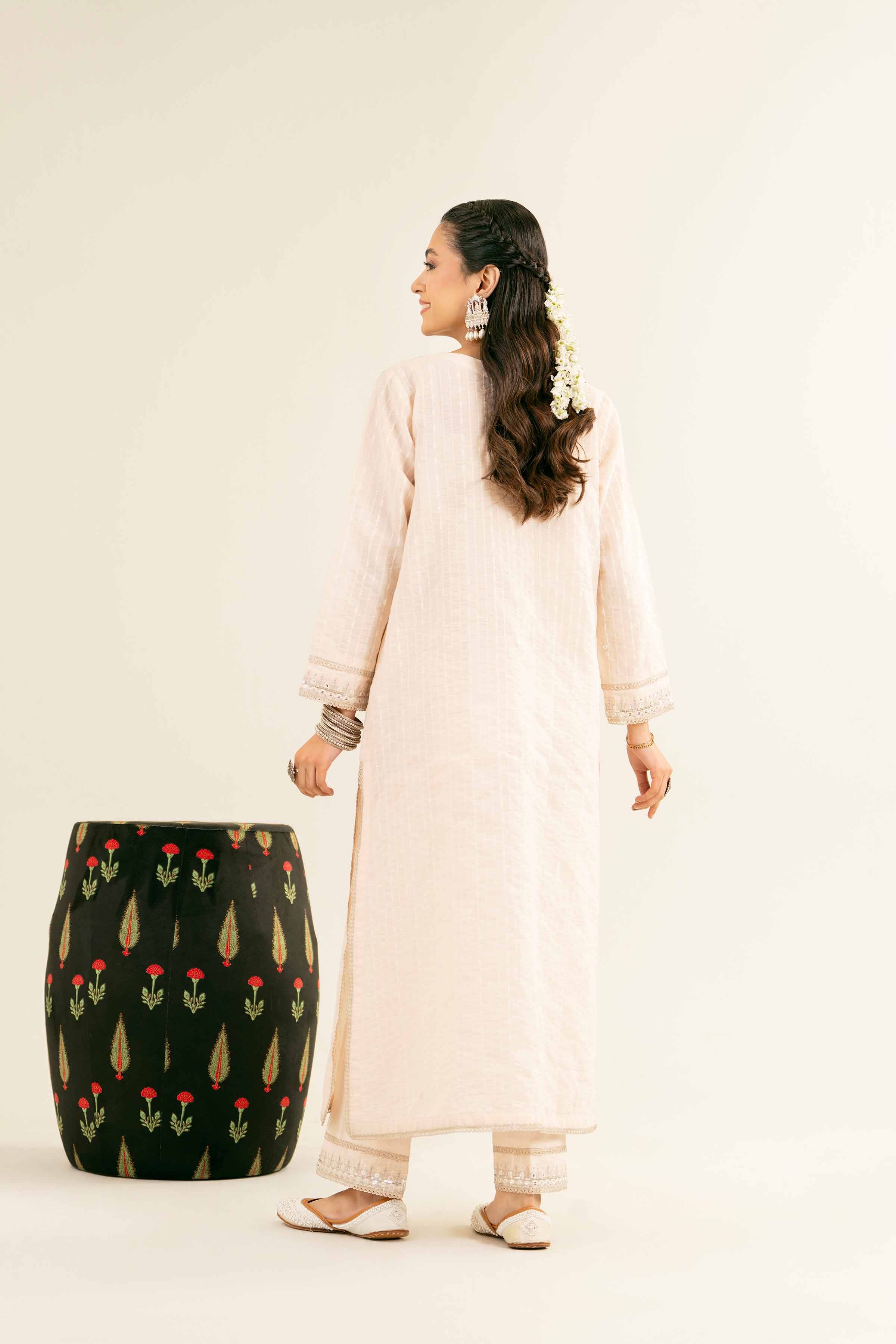 NishatUK - Brown Embroidered  Jacquard 2-piece ready to wear Dress