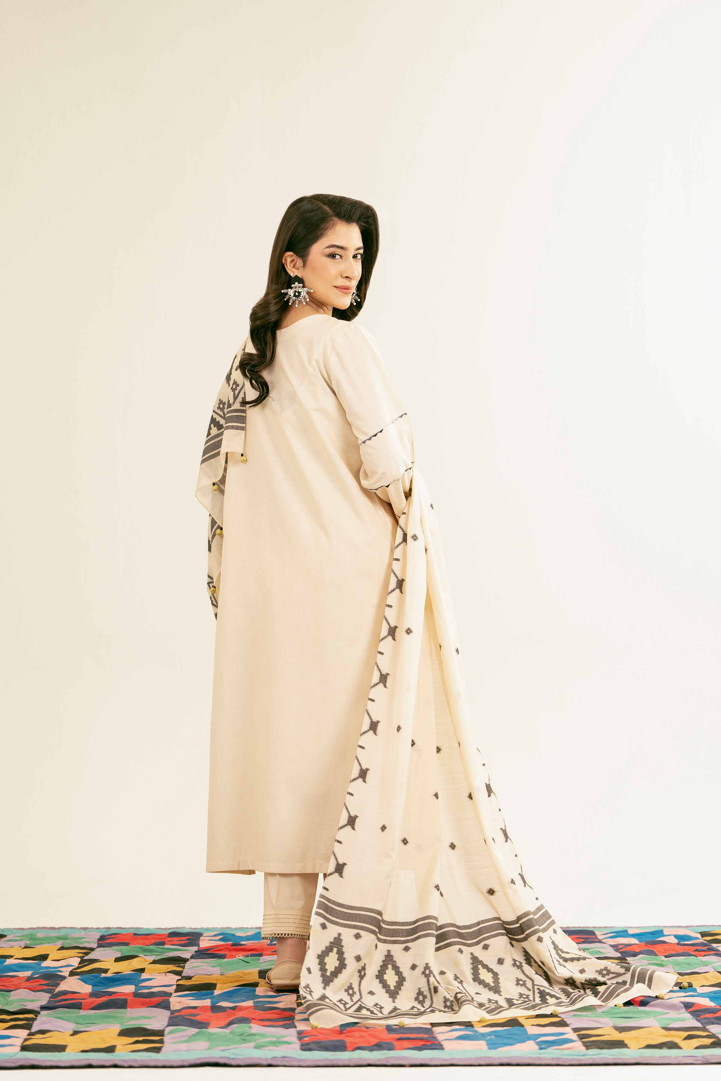 NishatUK - Brown Embroidered   Cambric 3-piece ready to wear Suit