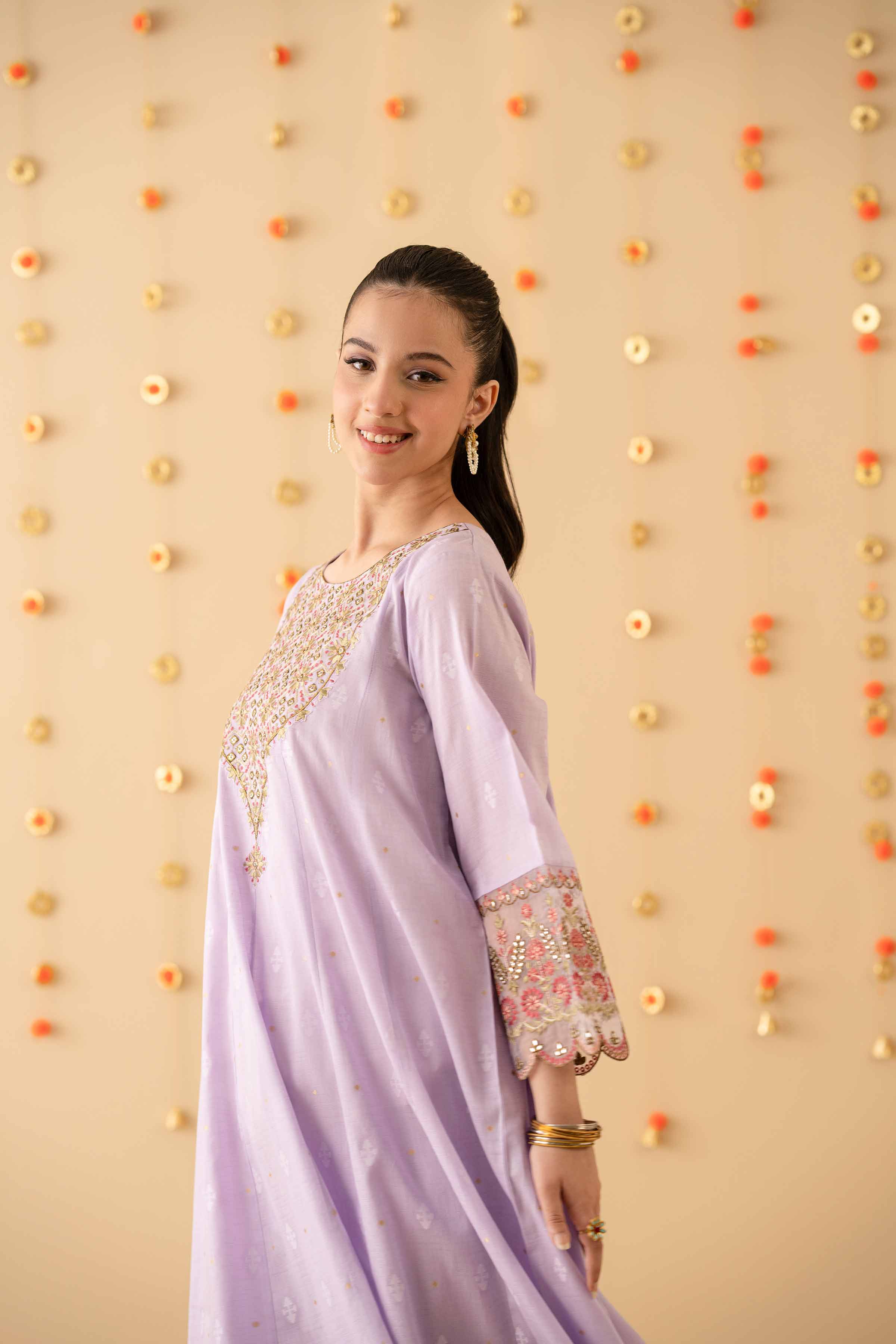 NishatUK - Purple Embroidered  Jacquard 2-piece ready to wear Dress