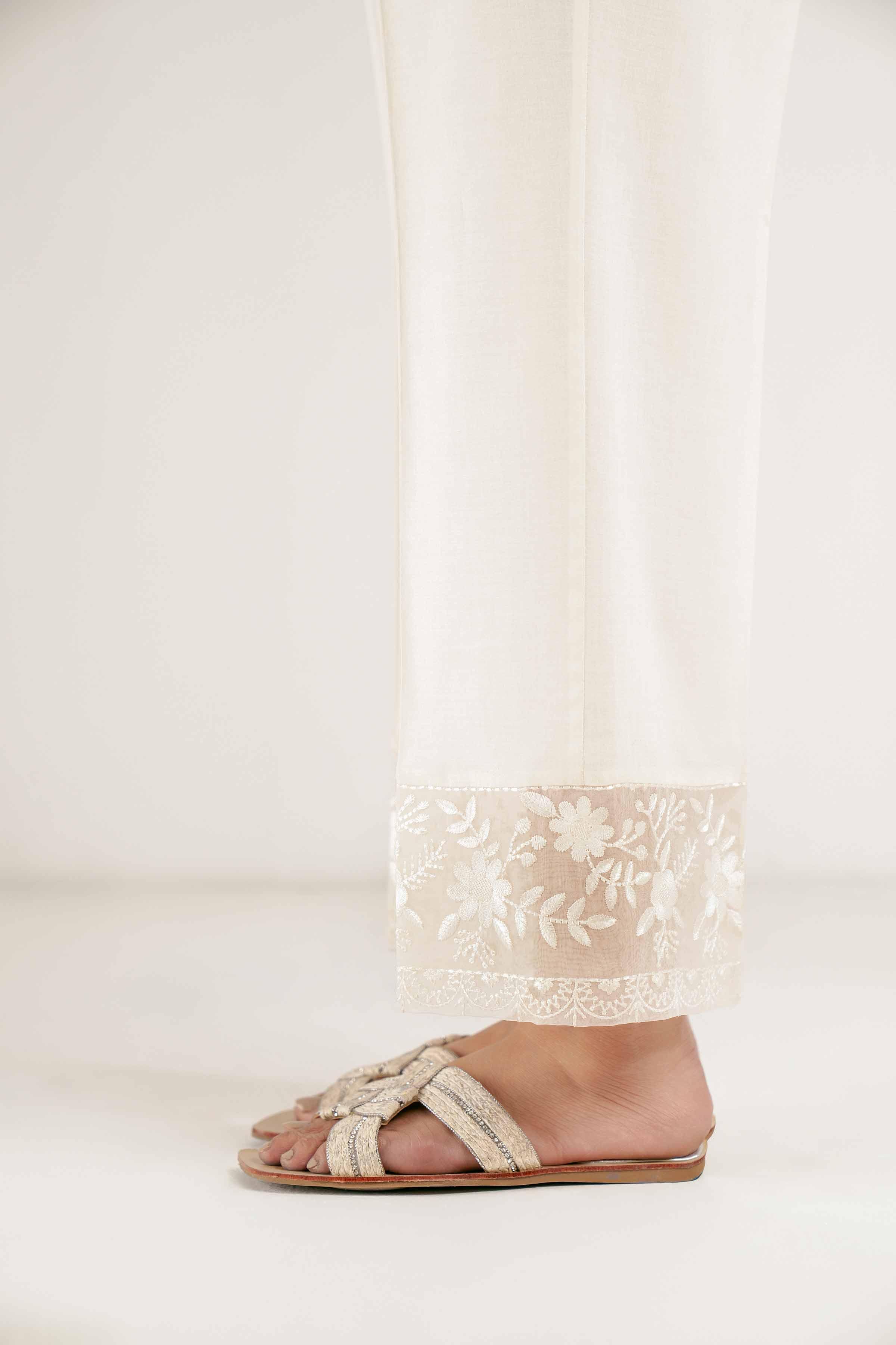 NishatUK - Brown Embroidered   Cambric 1-piece ready to wear Trouser