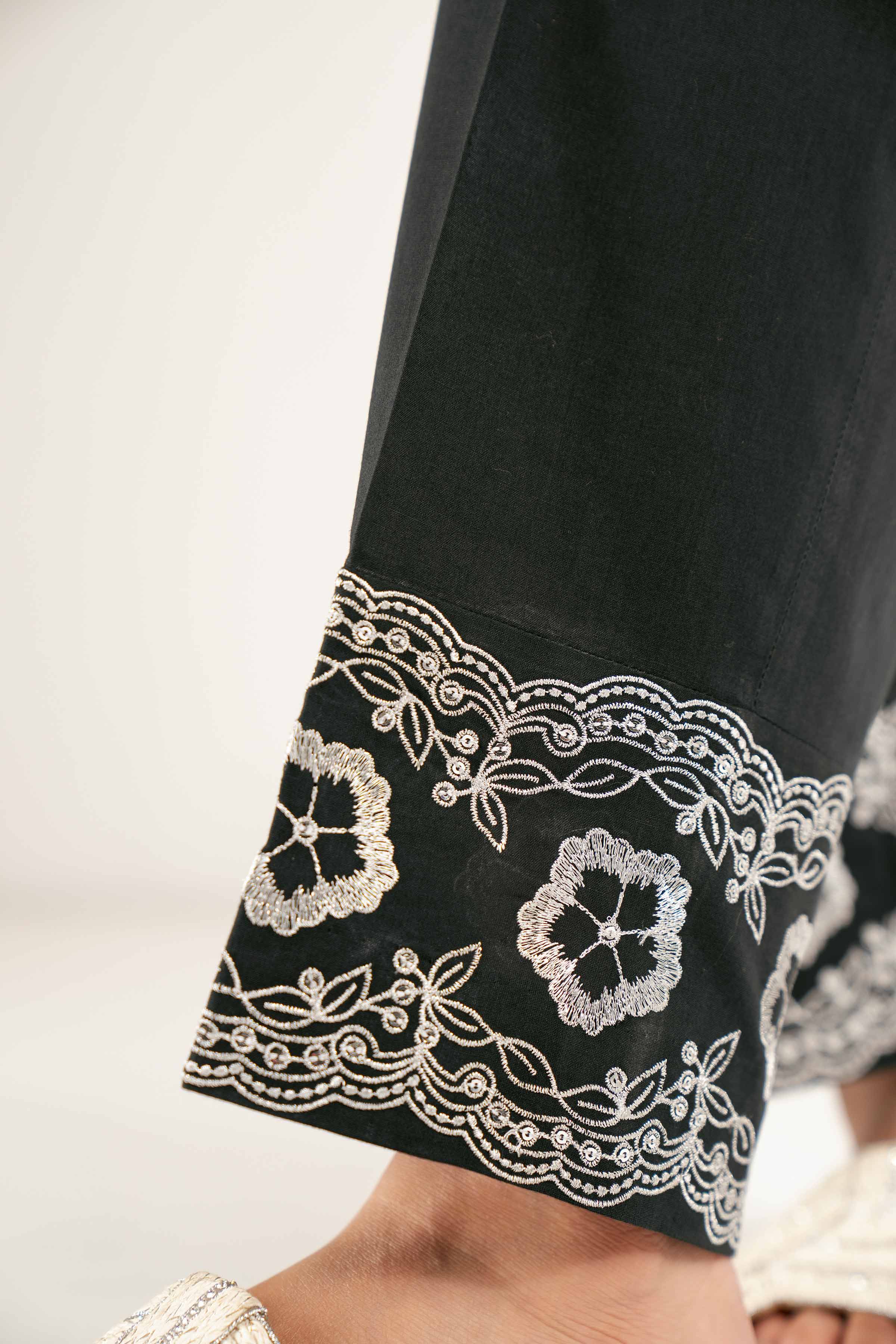 NishatUK - Brown Embroidered   Cambric 1-piece ready to wear Trouser