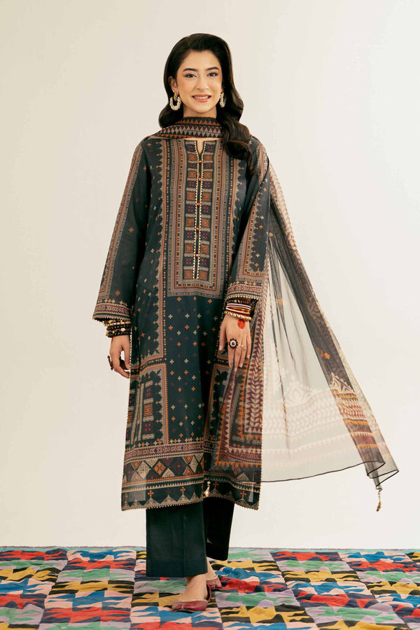 3 Piece - Printed Suit - PE25-164