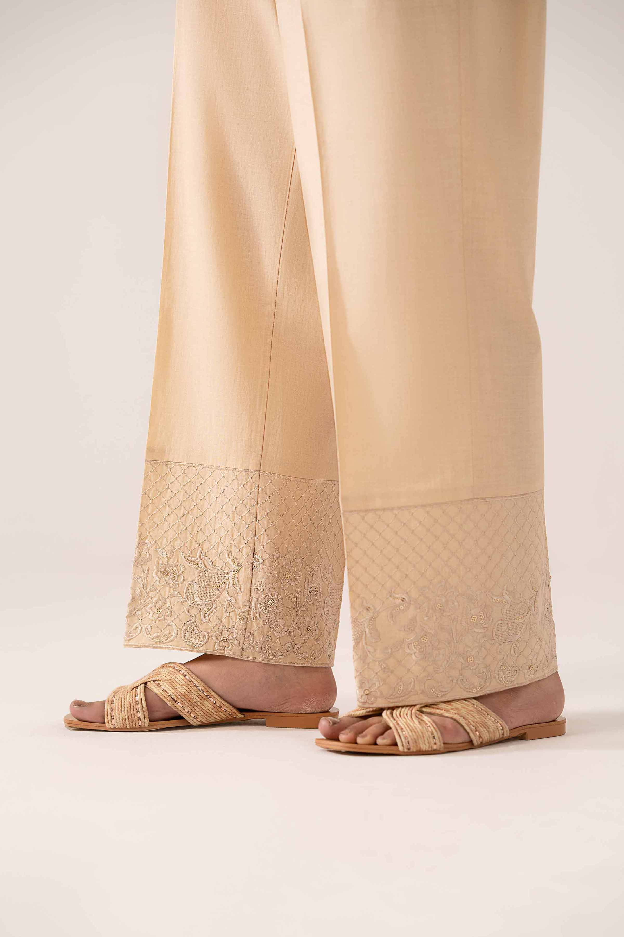 NishatUK - Brown Embroidered   Cambric 1-piece ready to wear Trouser