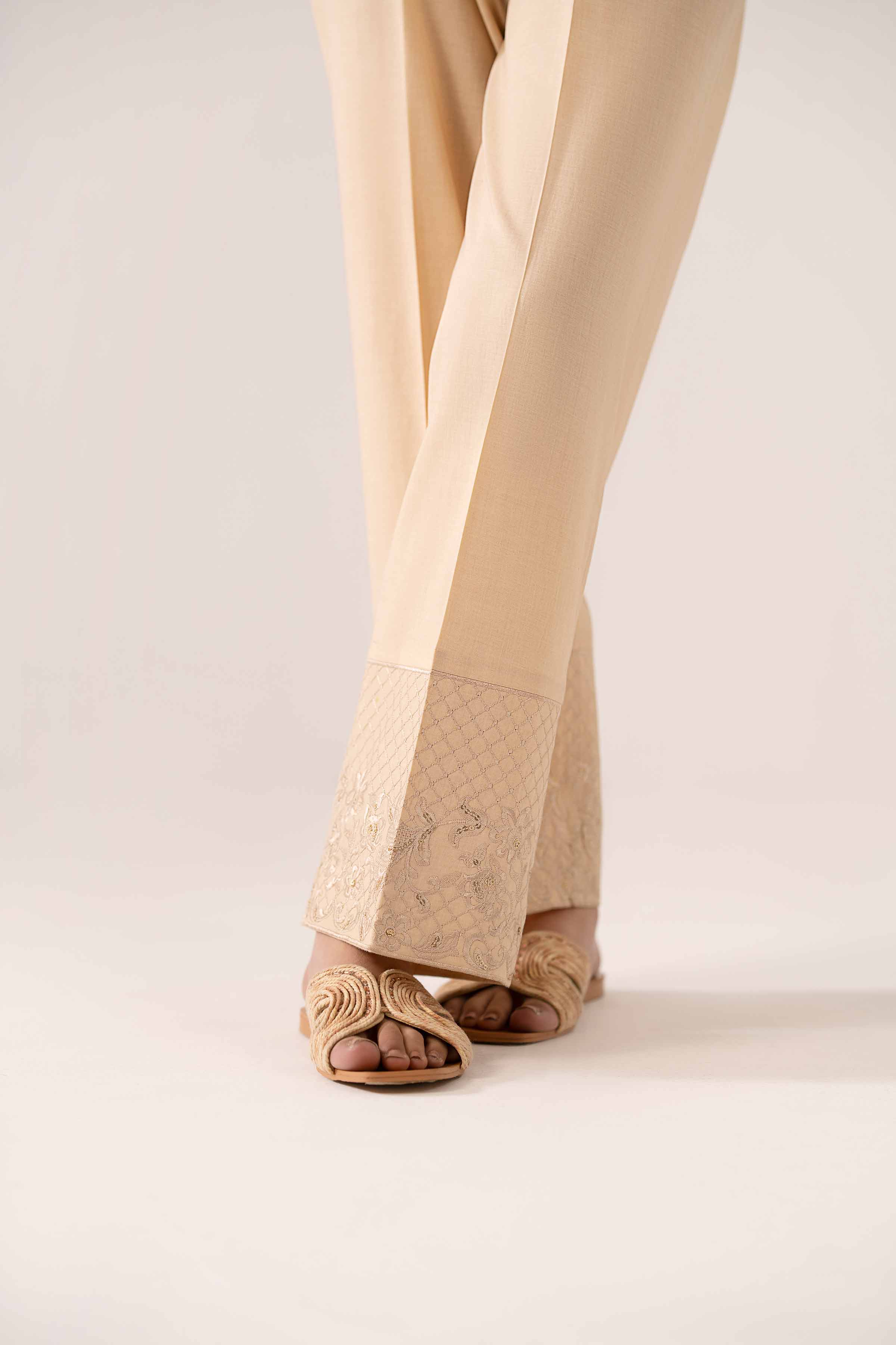 NishatUK - Brown Embroidered   Cambric 1-piece ready to wear Trouser