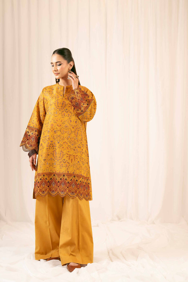 NishatUK - Mustard Embroidered Jacquard 2-piece ready to wear Dress