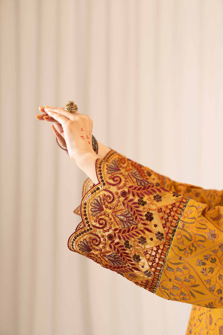 NishatUK - Mustard Embroidered Jacquard 2-piece ready to wear Dress