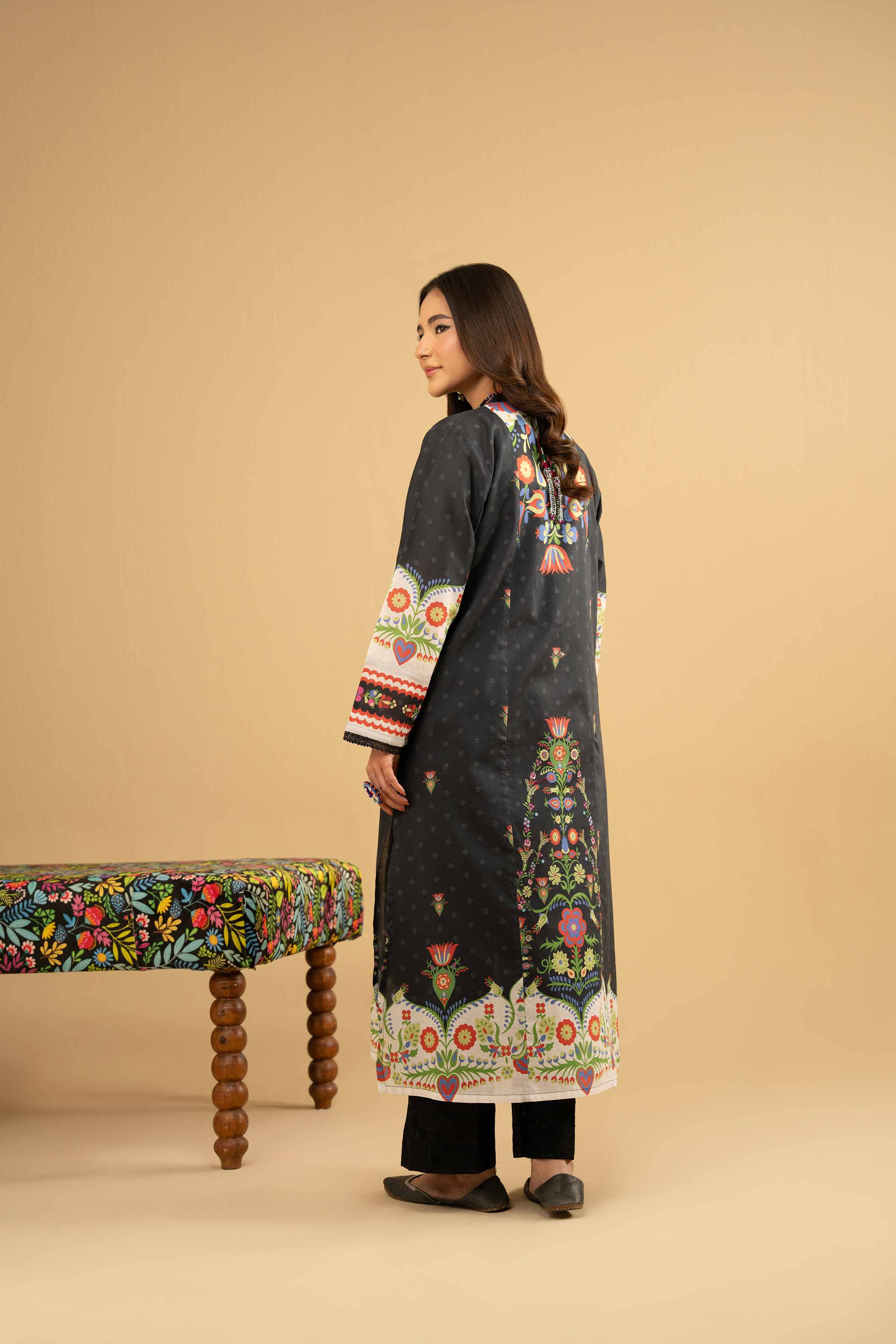 NishatUK - Black  Printed  Lawn 1-piece ready to wear Shirt