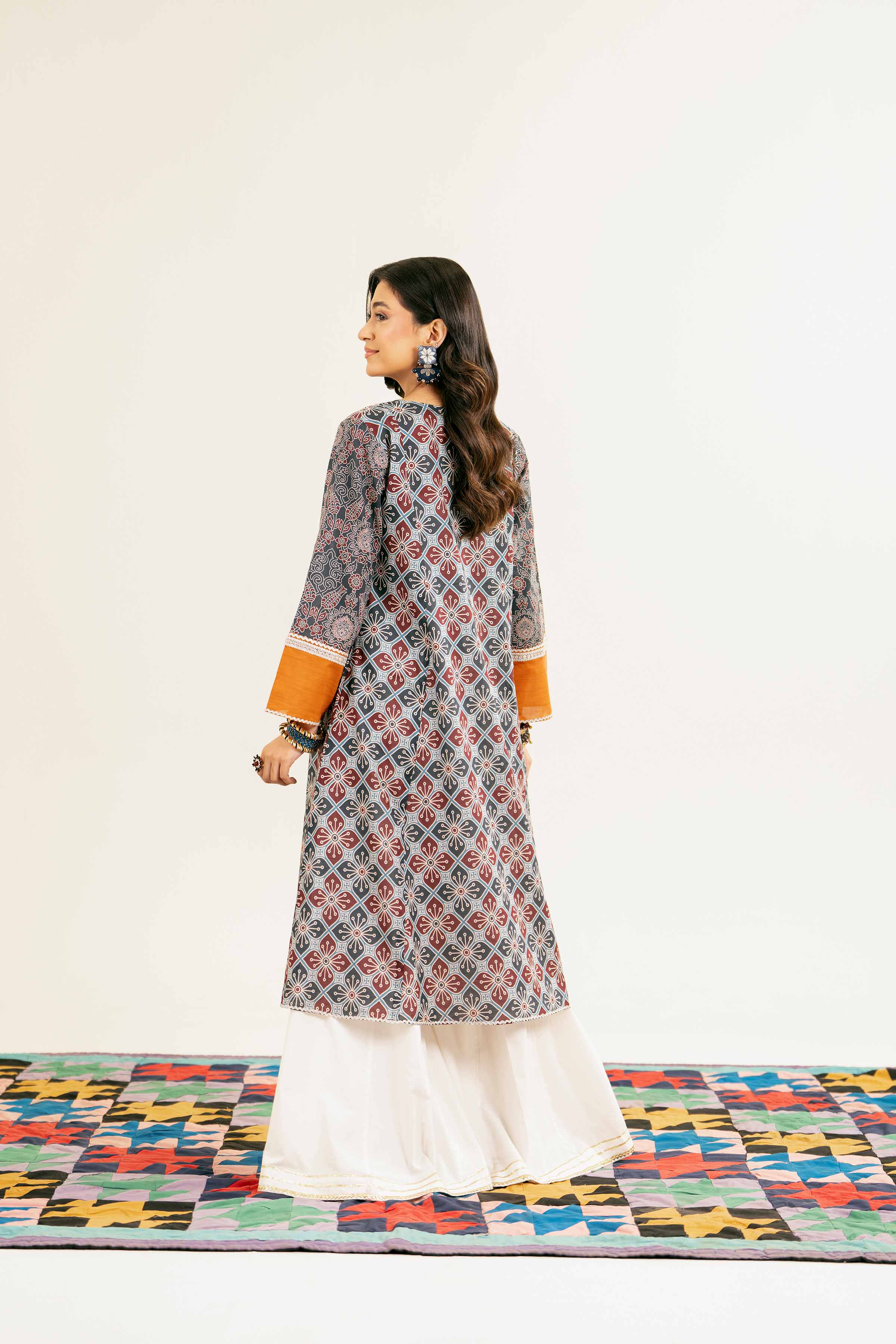 NishatUK - Brown Printed Lawn 1-piece ready to wear Shirt