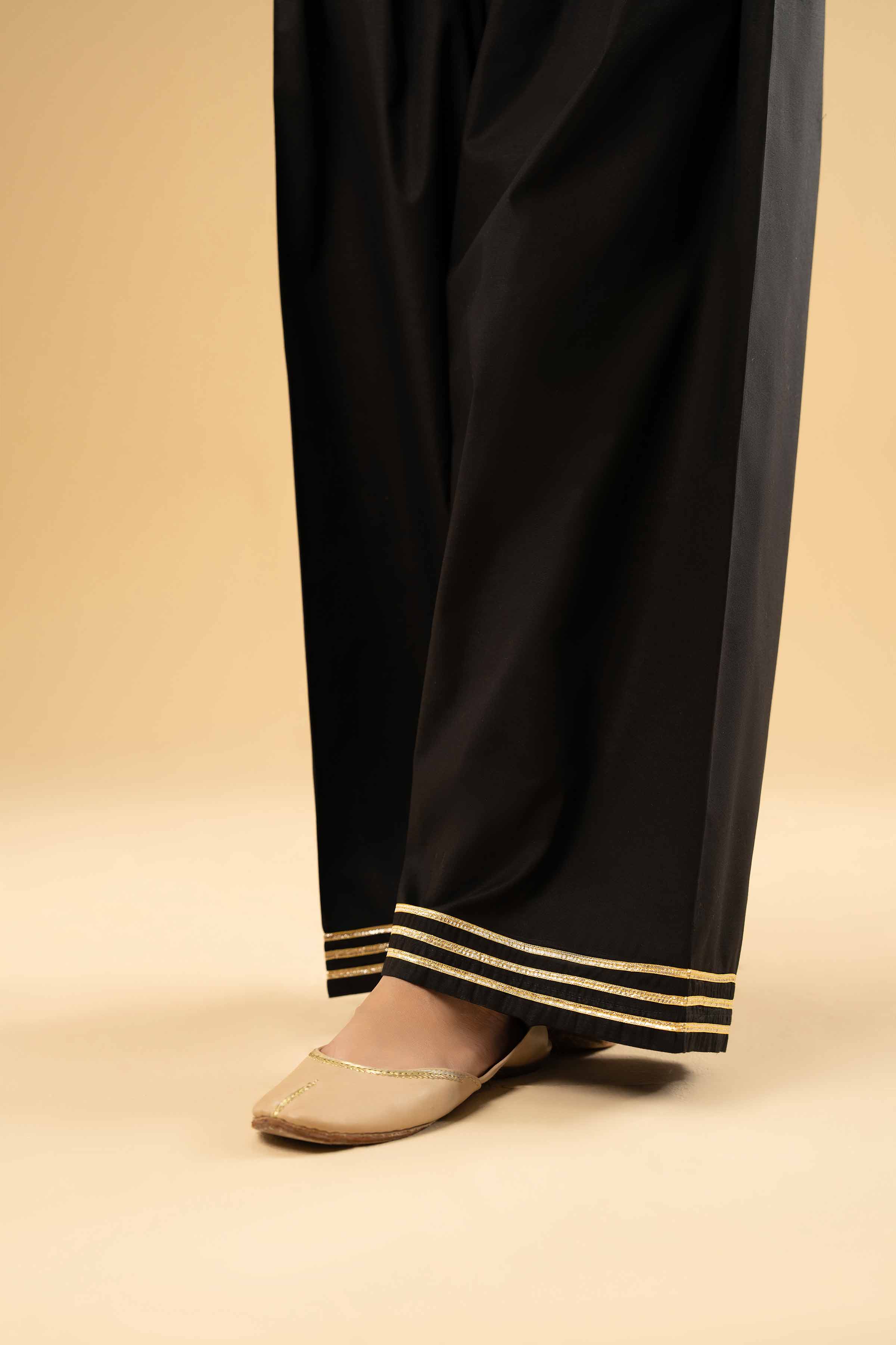 NishatUK - Black Embroidered Cambric 1-piece ready to wear Shalwar