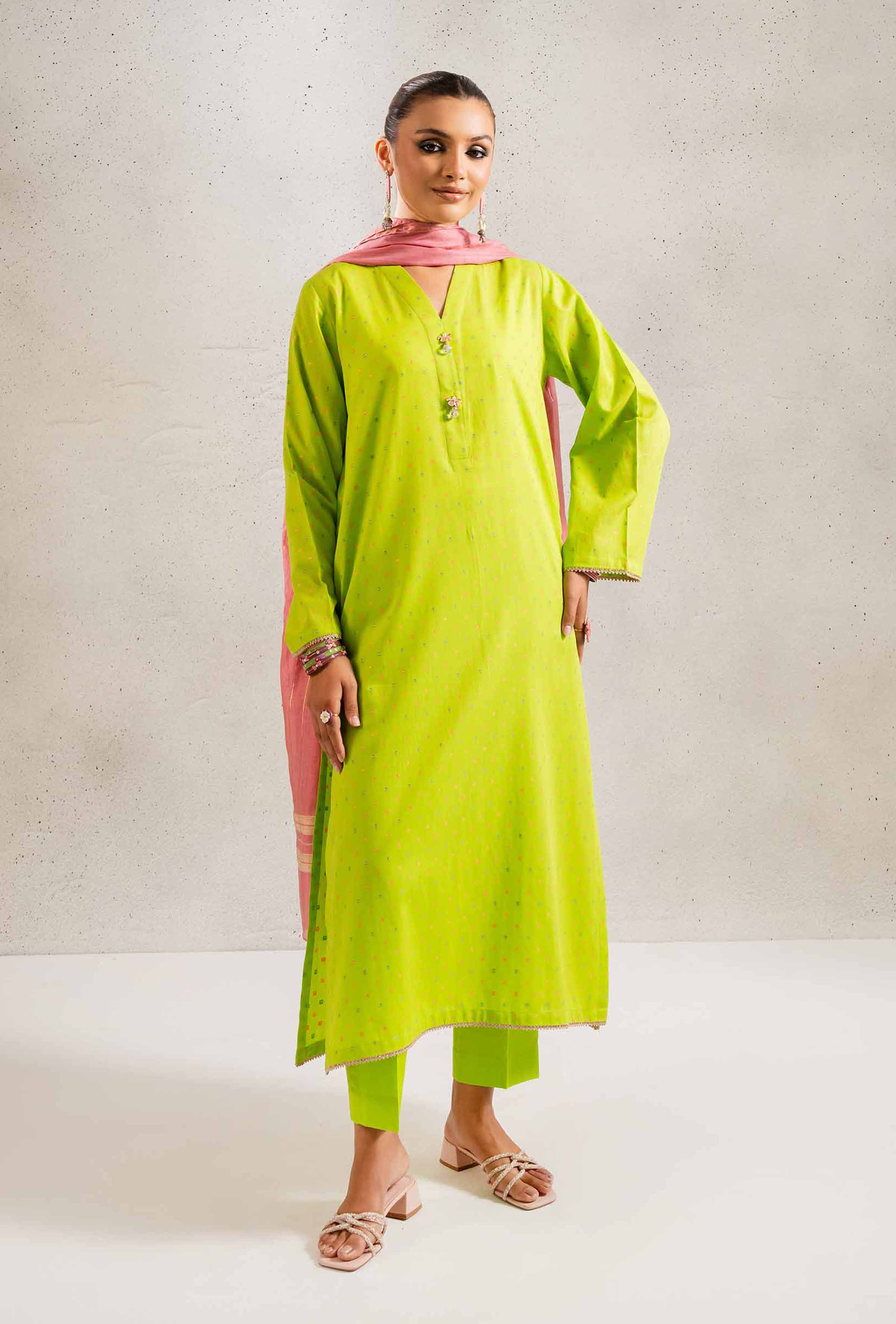 NishatUK - Brown Solids Jacquard 3-piece ready to wear Suit